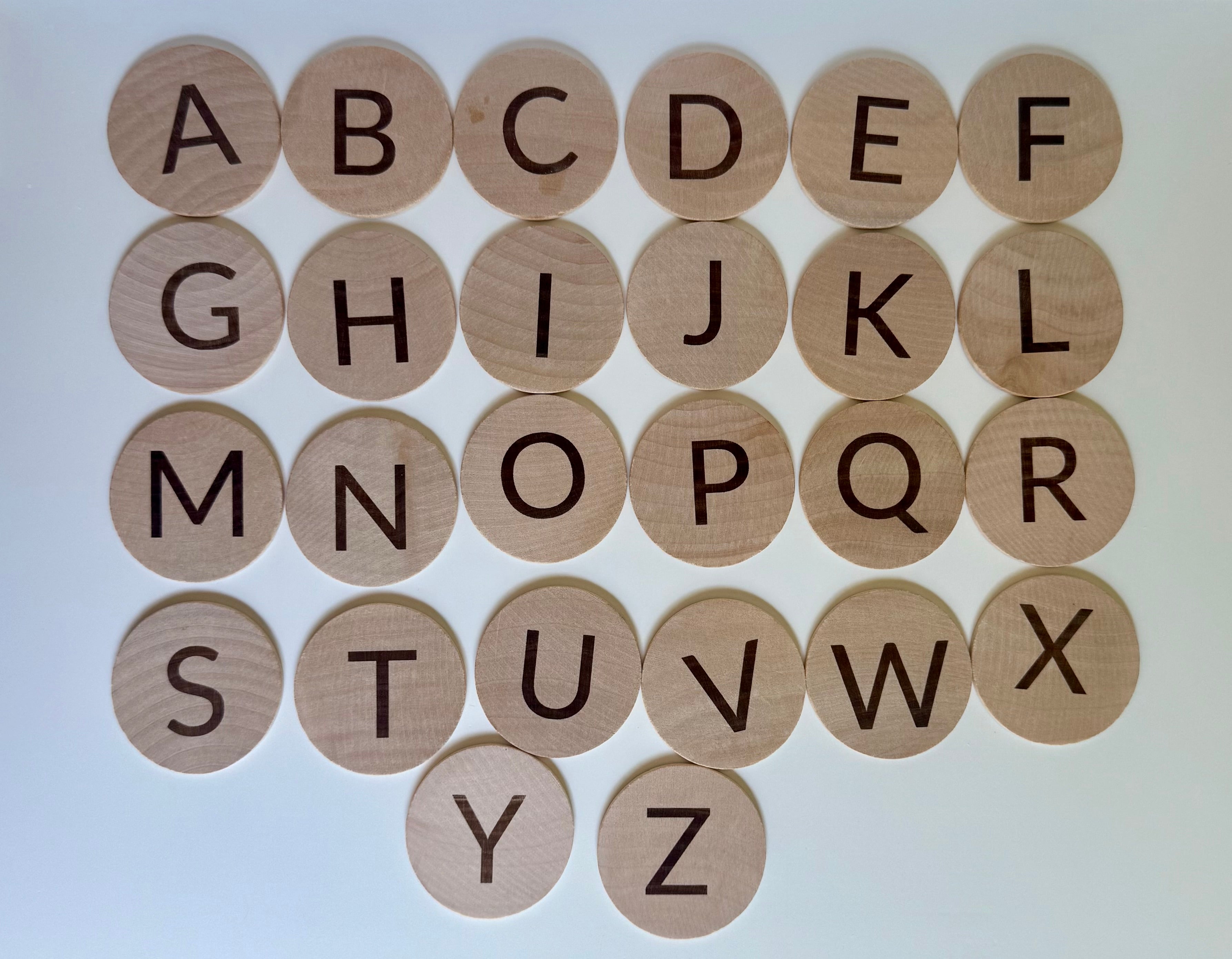 Wooden Alphabet Tiles – Capital Letters & Matching Images