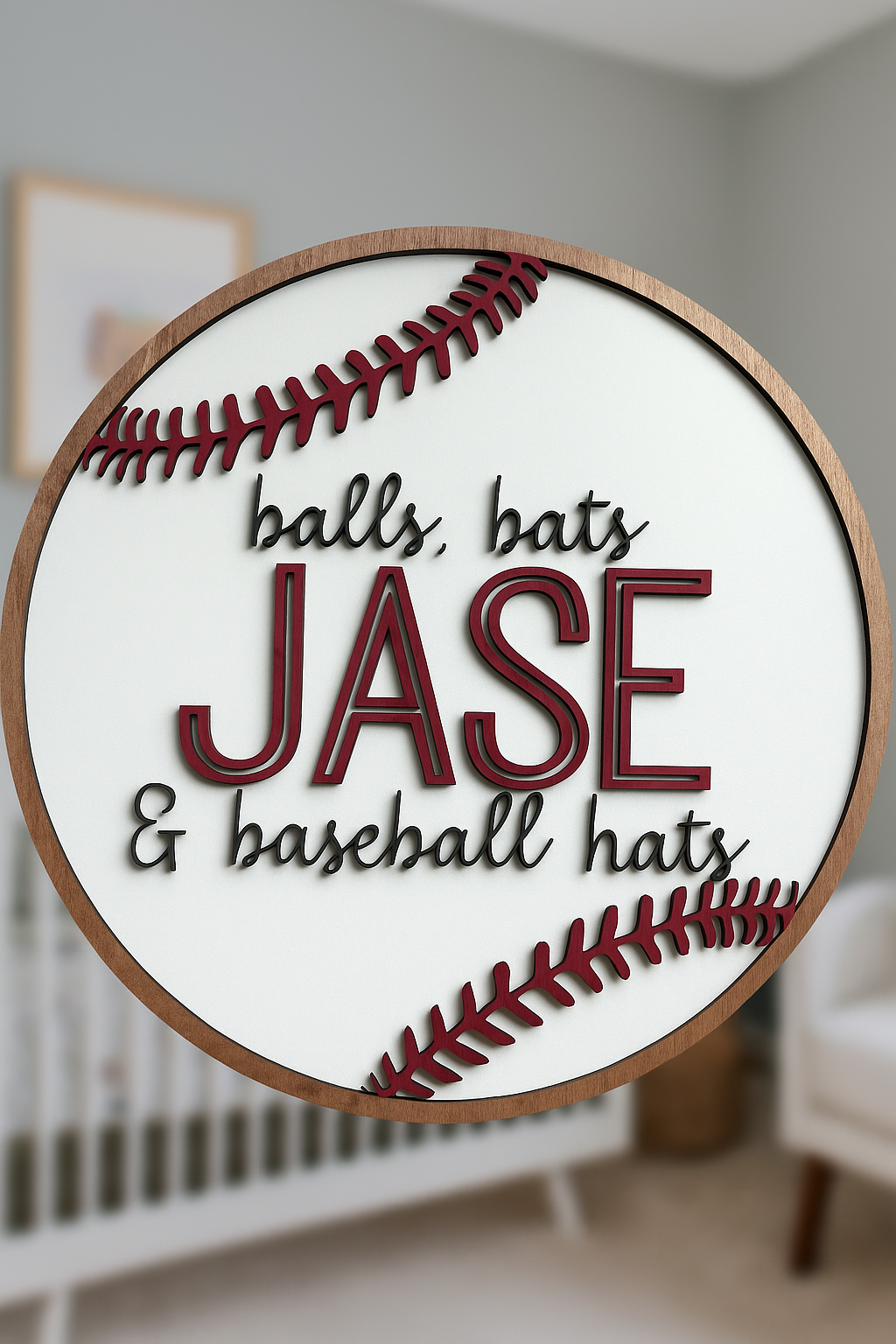 Baseball Nursery Name Sign
