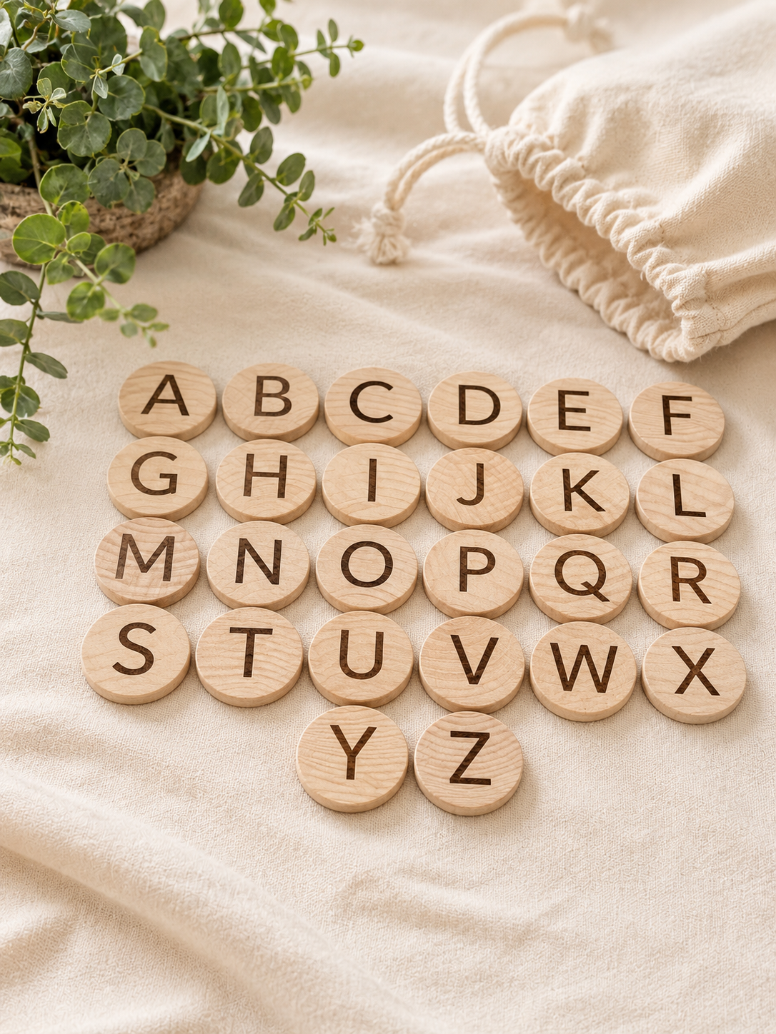 Kids Wooden Alphabet Game Set – Uppercase & Lowercase Letter Matching Toy for Early Learning (Ages 2-6)