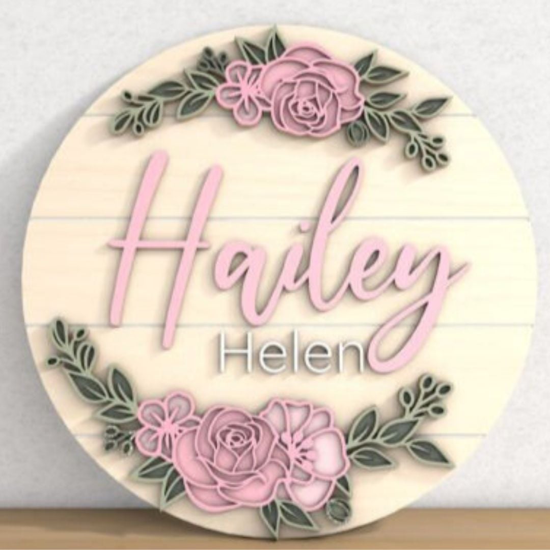 Rose Nursery Name Sign (Ship lap)