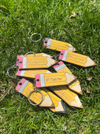 Custom Engraved Pencil-Shaped Keychain