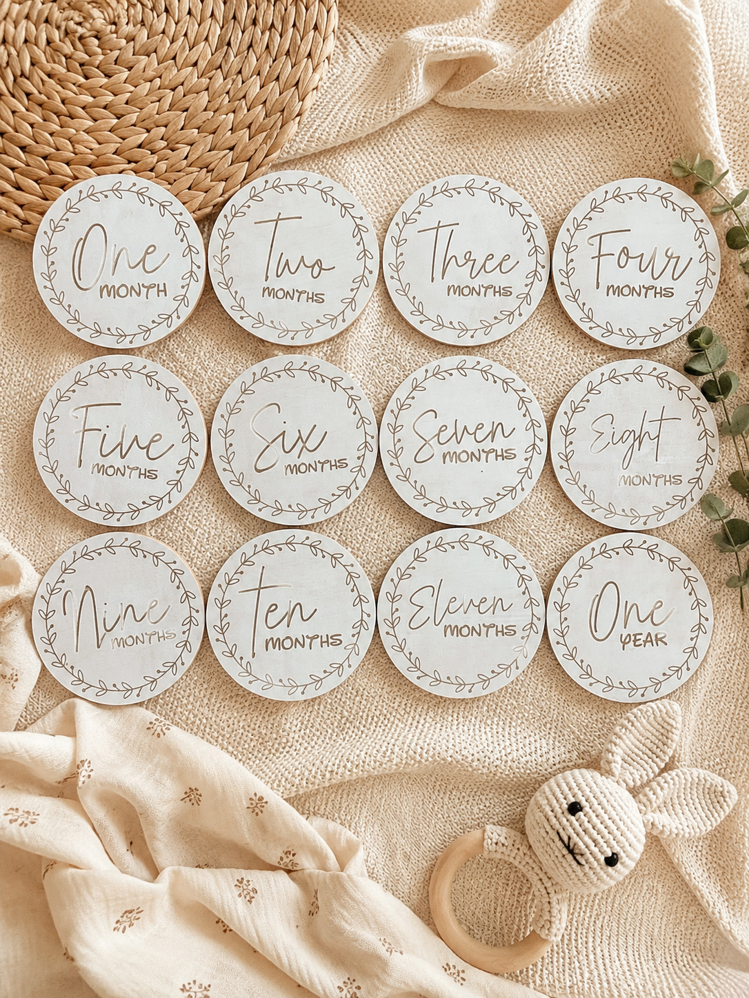 Custom Engraved Baby Milestone Discs