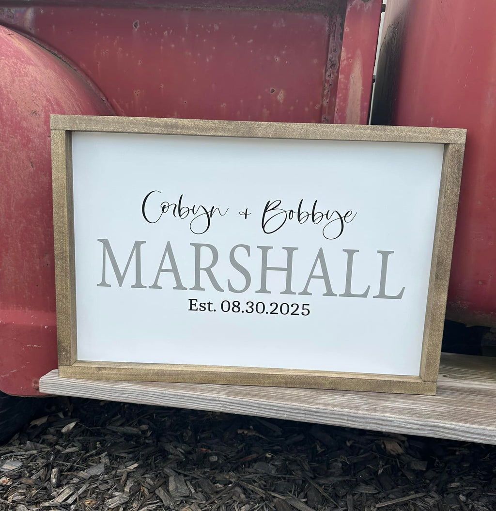 Custom Printed Family Name Sign