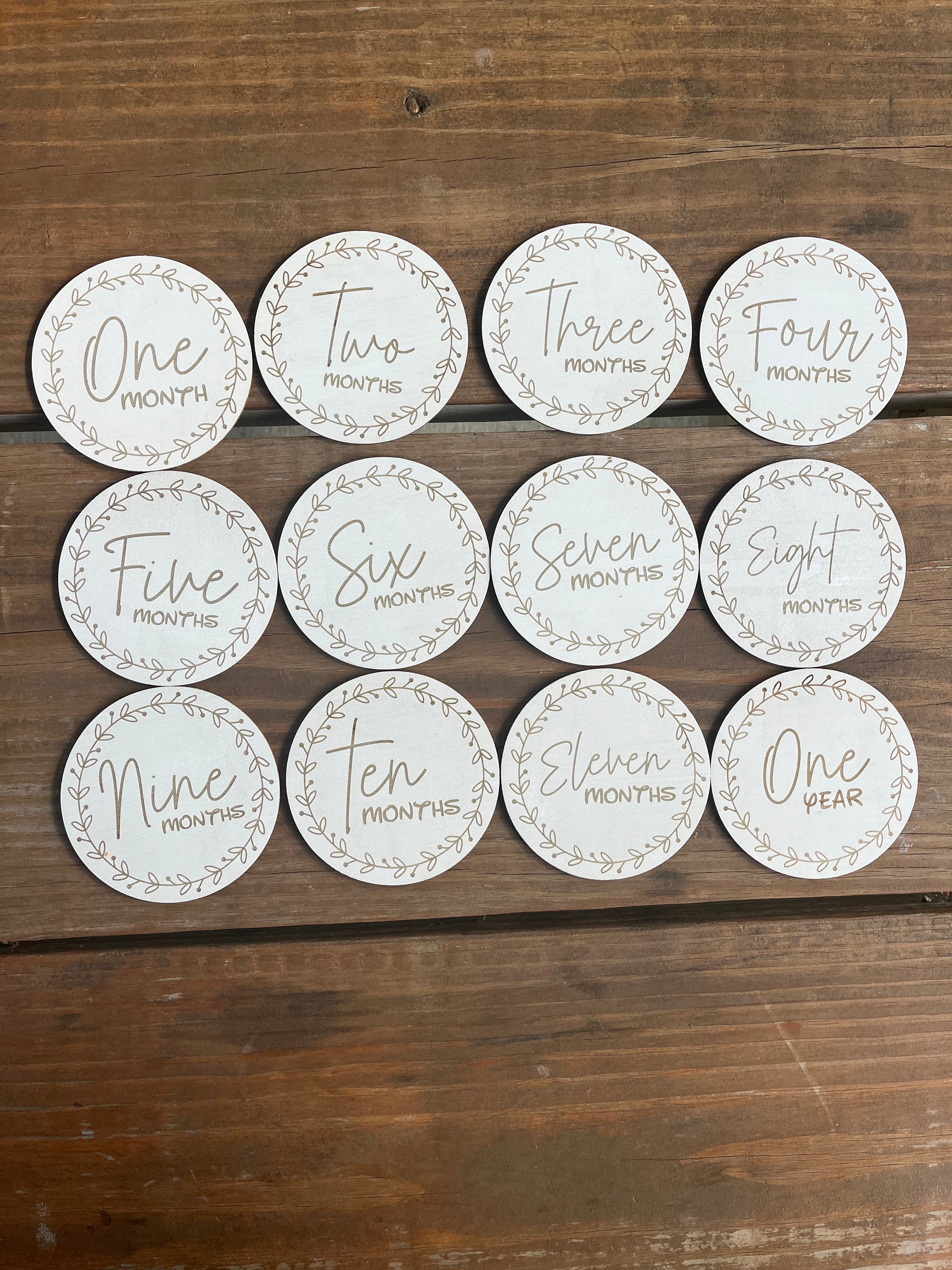 Custom Engraved Baby Milestone Discs