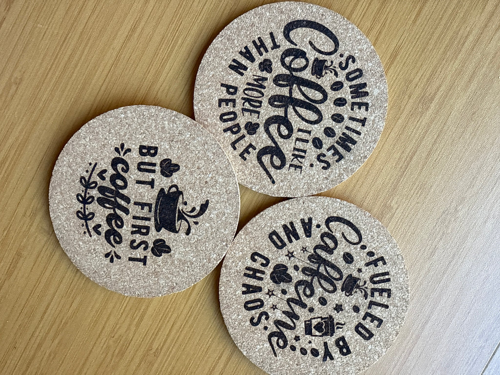 Coffee Themed Engraved Coasters