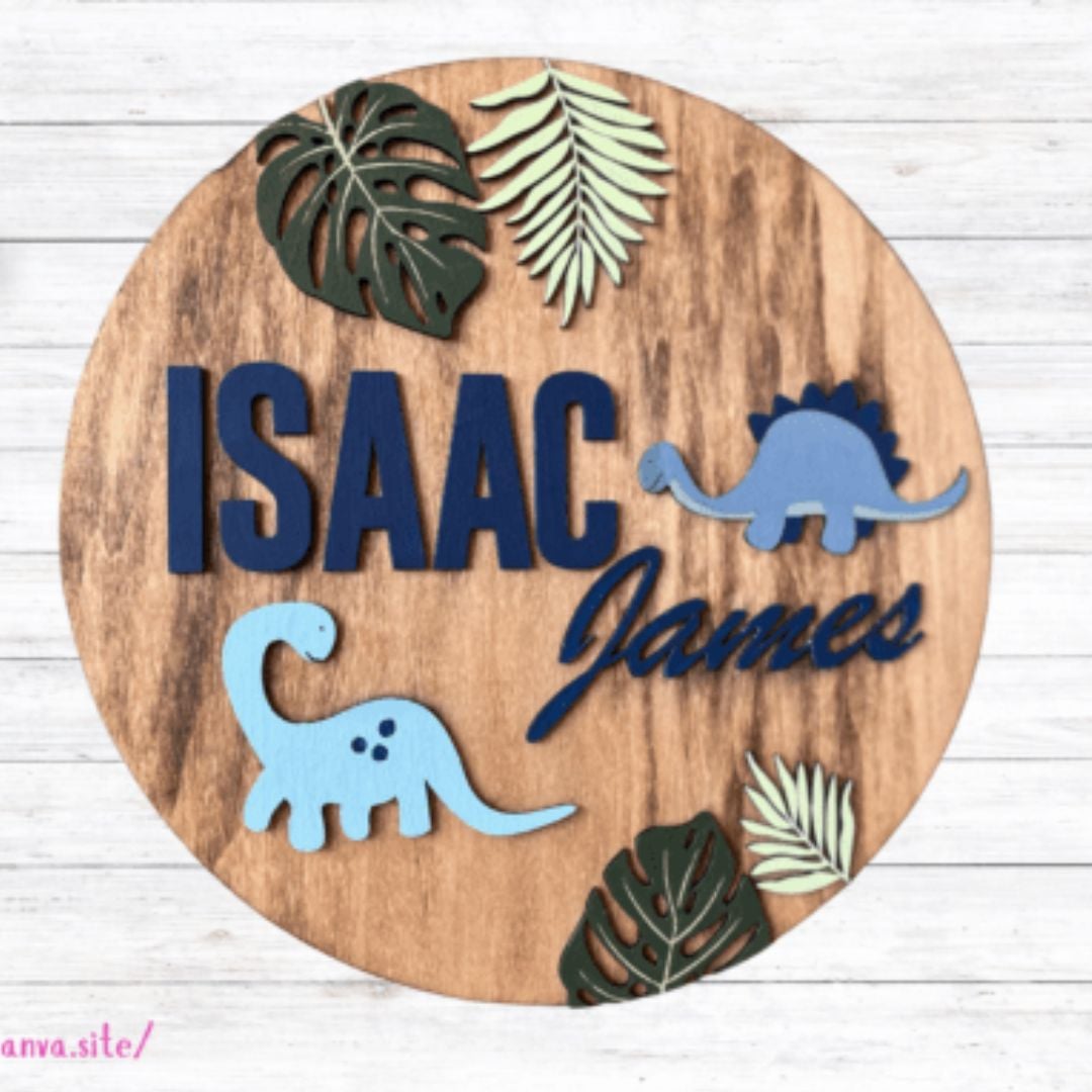 Dinosaur Nursery Name Sign