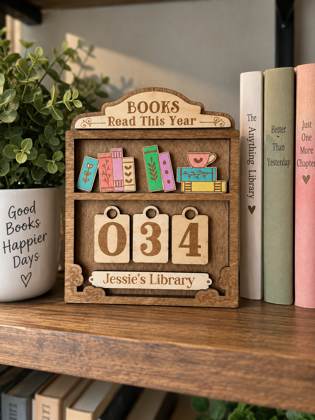 Personalized Book Counter Sign