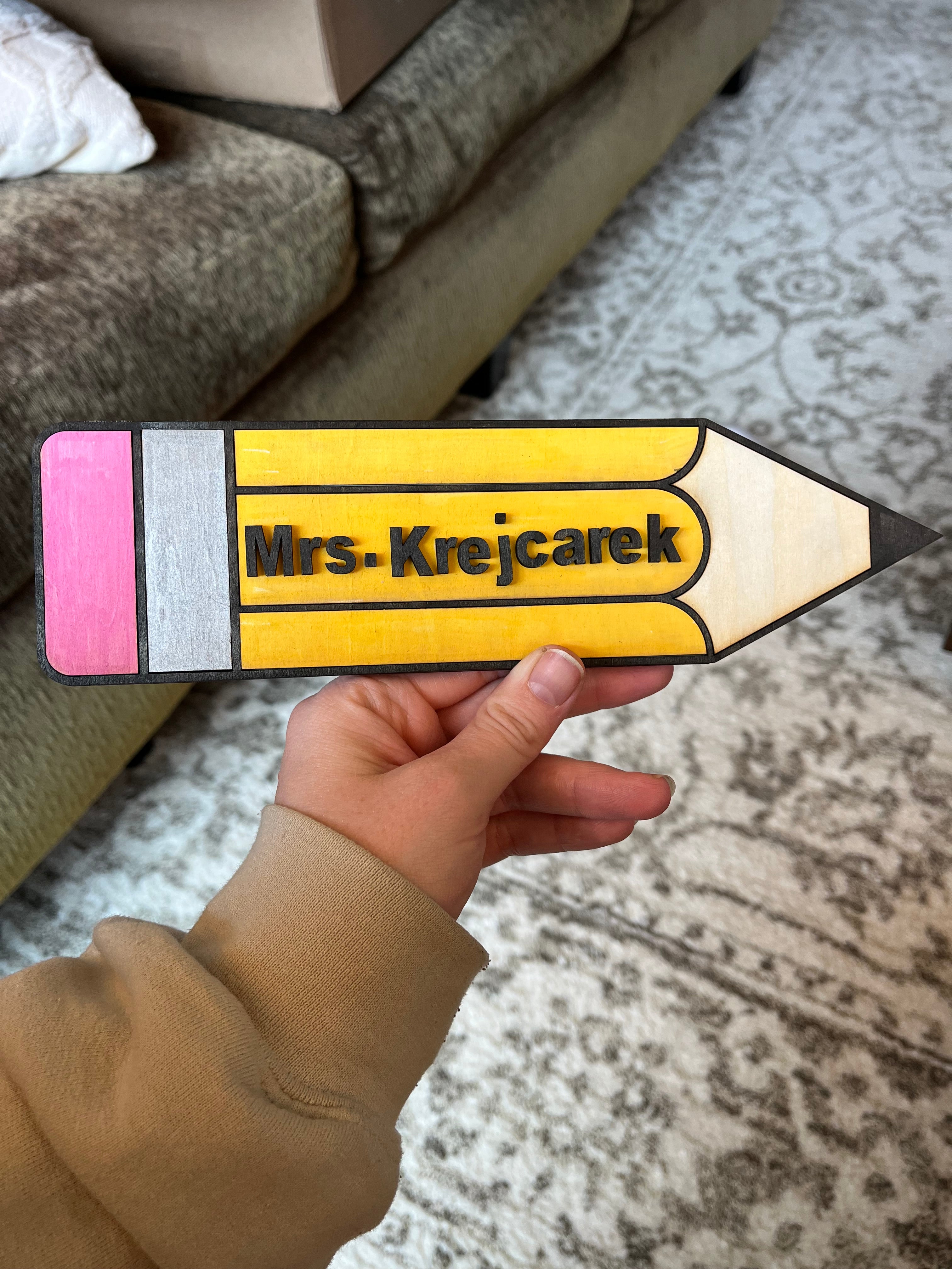 Pencil Teacher Plaque