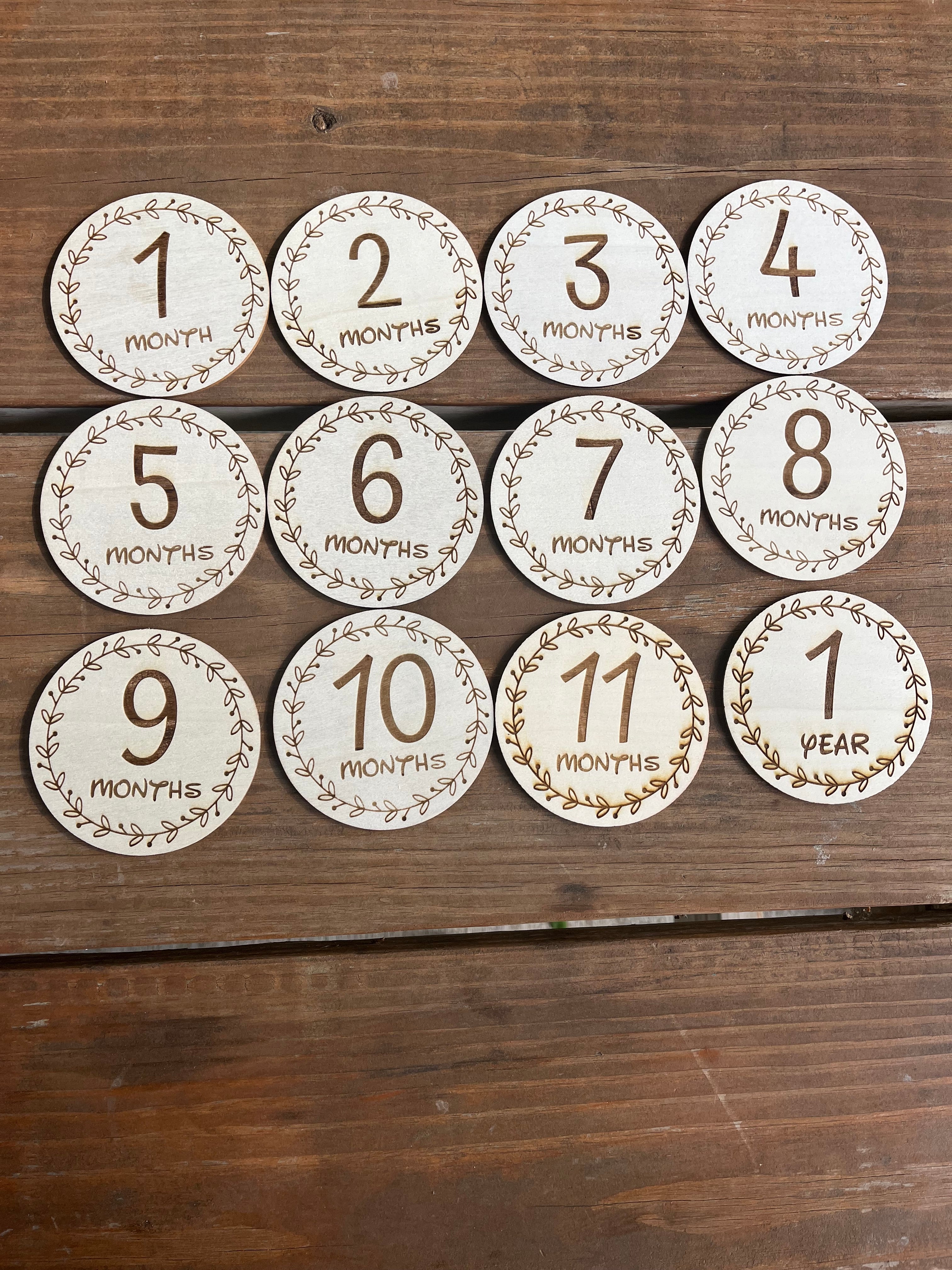 Custom Engraved Baby Milestone Discs