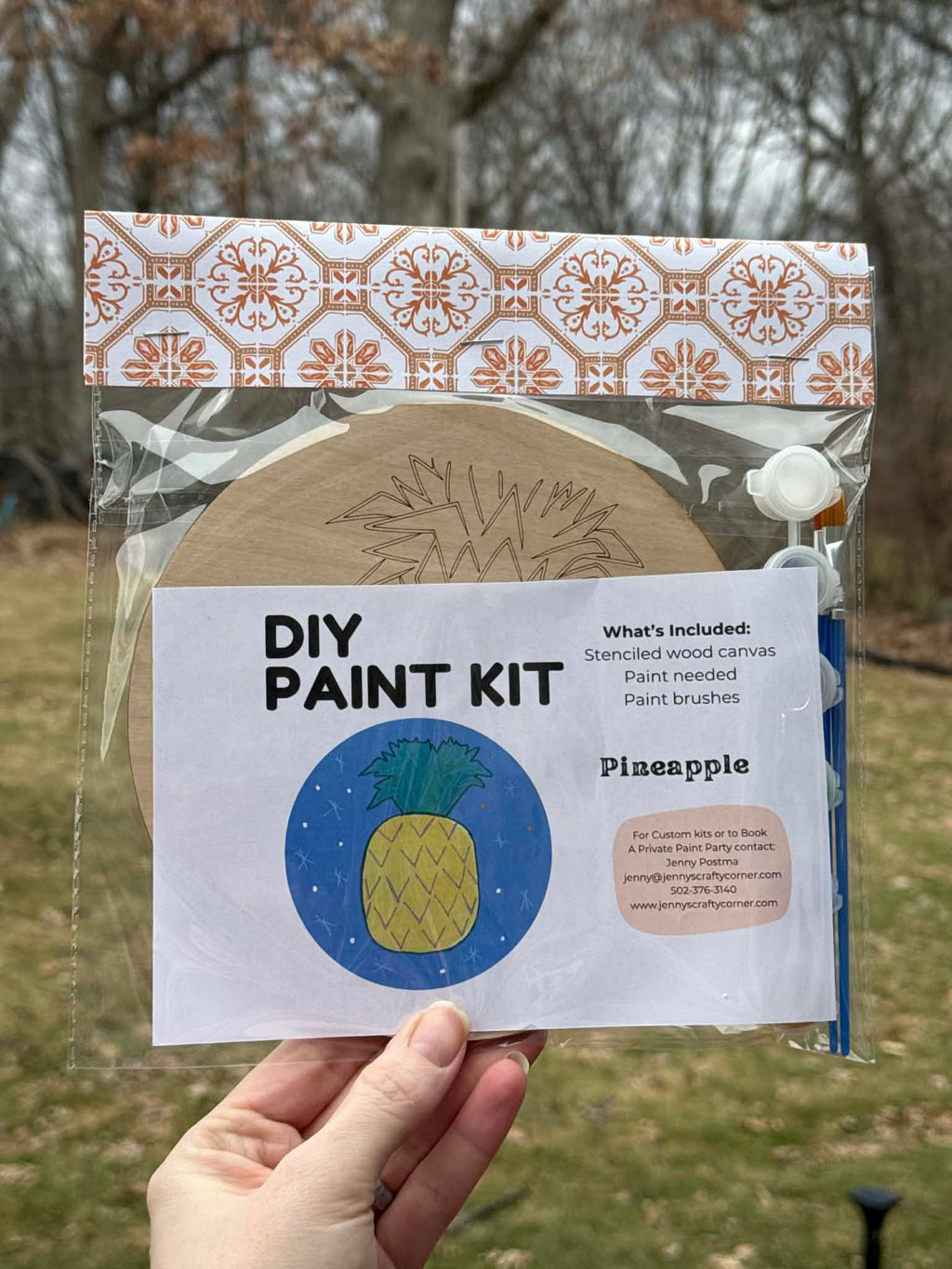 Pineapple Wood Canvas Art Kit