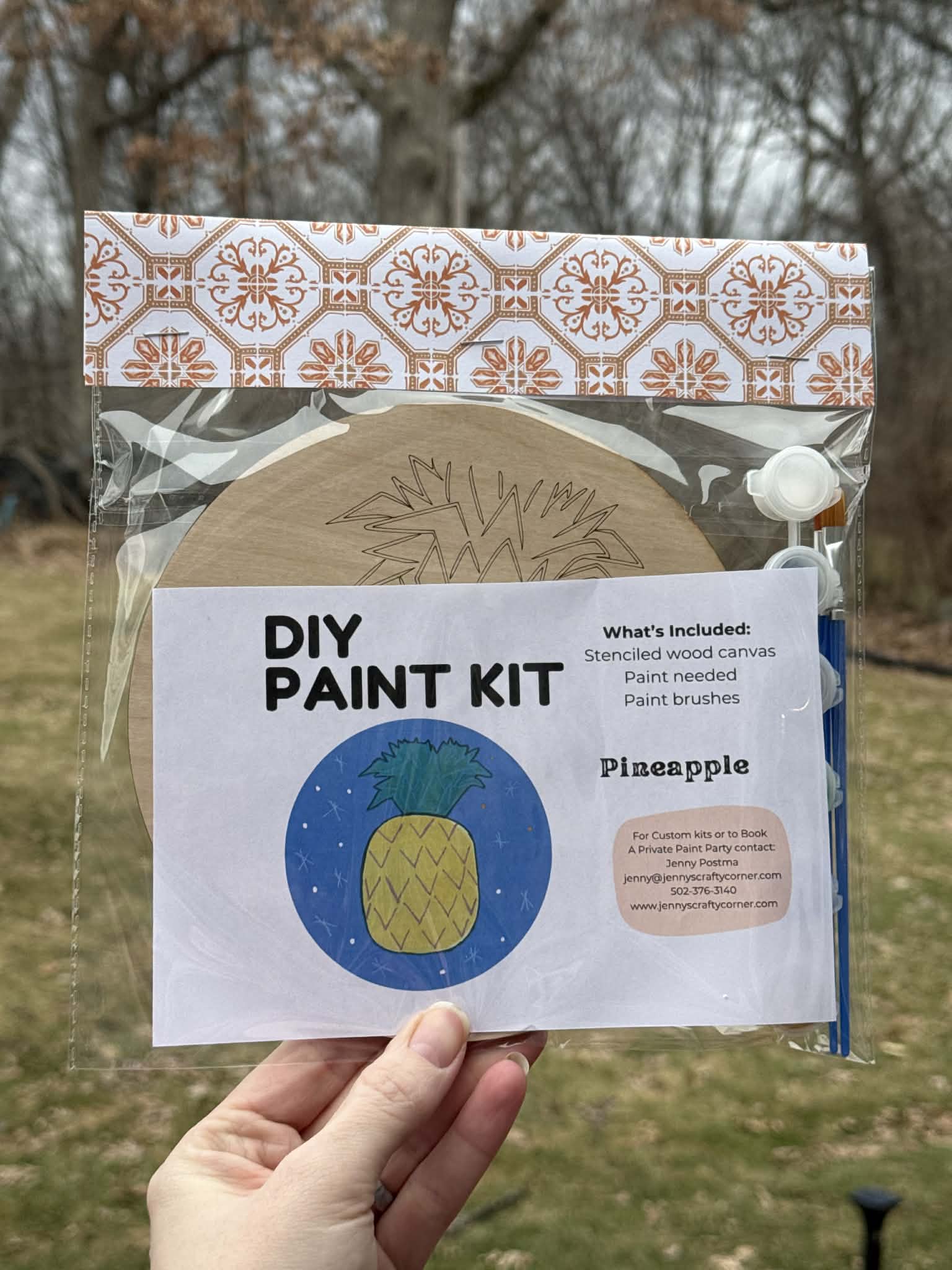 Pineapple Wood Canvas Art Kit