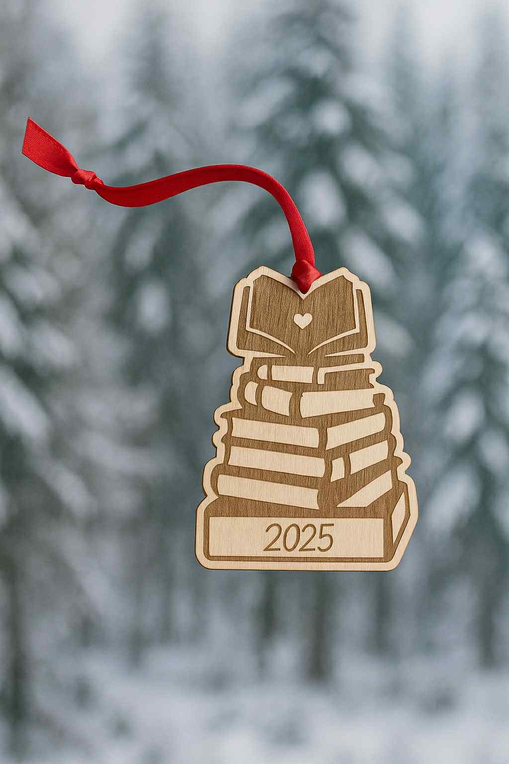 Book Lovers Ornament (customized text available)