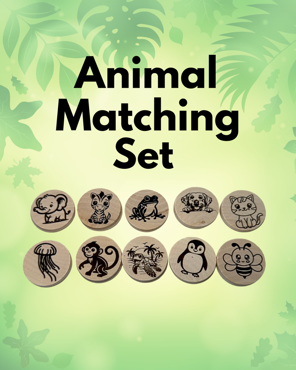 Kids Wooden Matching Game Set – Educational Montessori Toy for Toddlers and Preschoolers