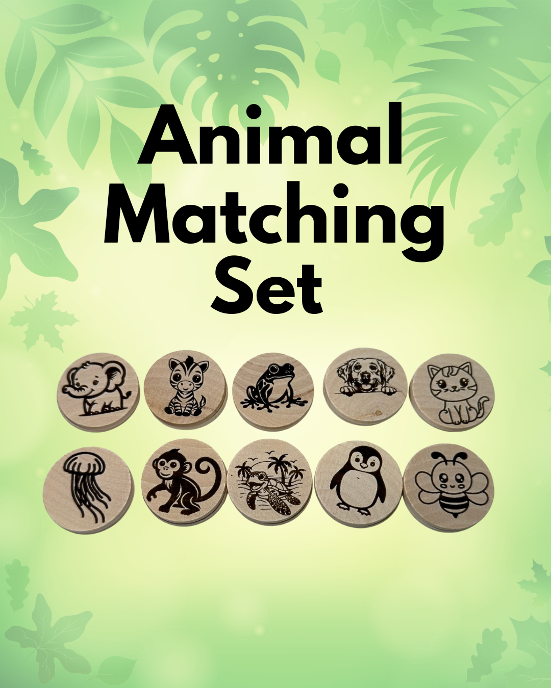 Kids Wooden Matching Game Set – Educational Montessori Toy for Toddlers and Preschoolers