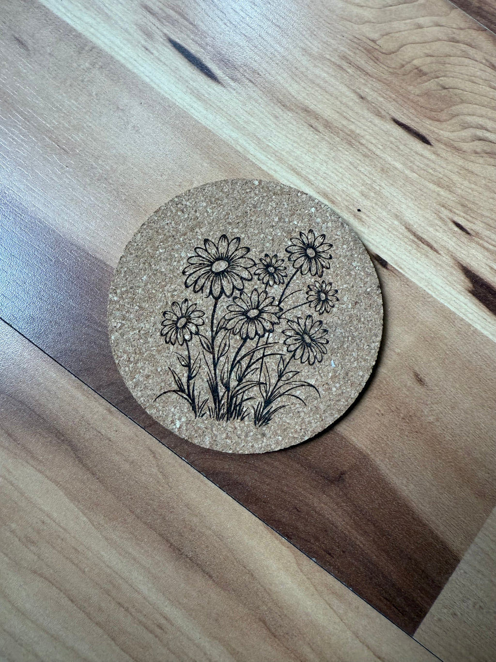 Flower Themed Engraved Coasters