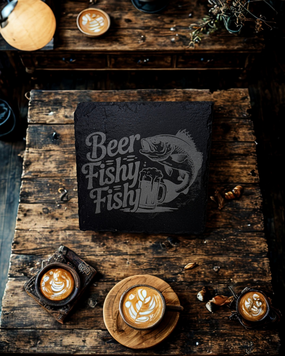 Custom Laser Engraved Slate Coasters