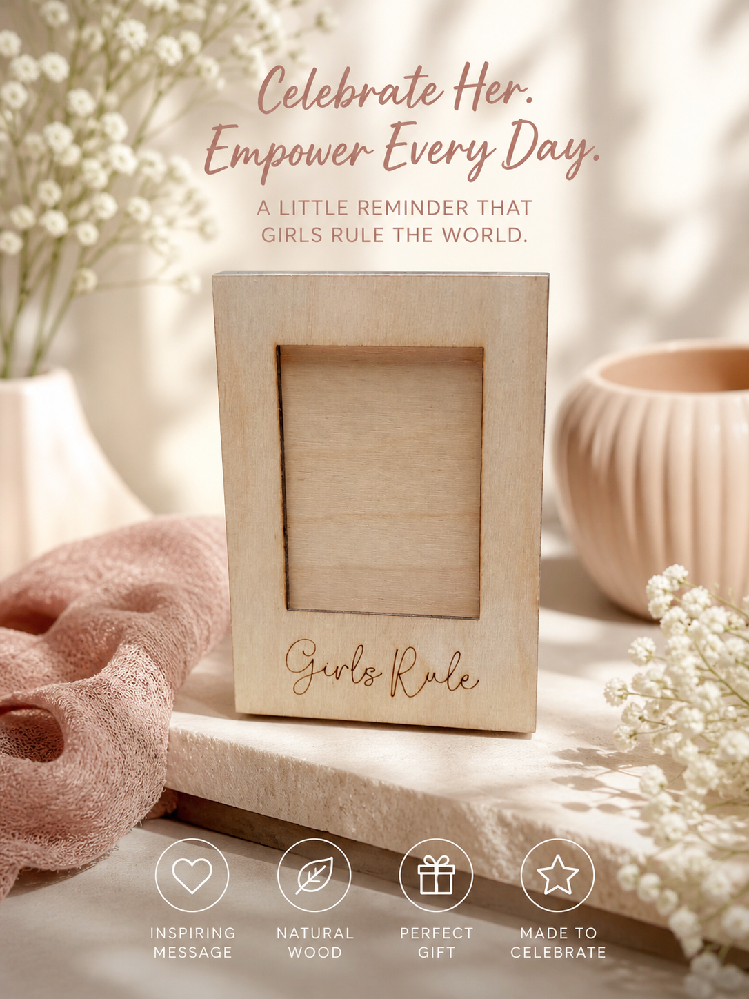 Personalized Polaroid Wood Photo Frames