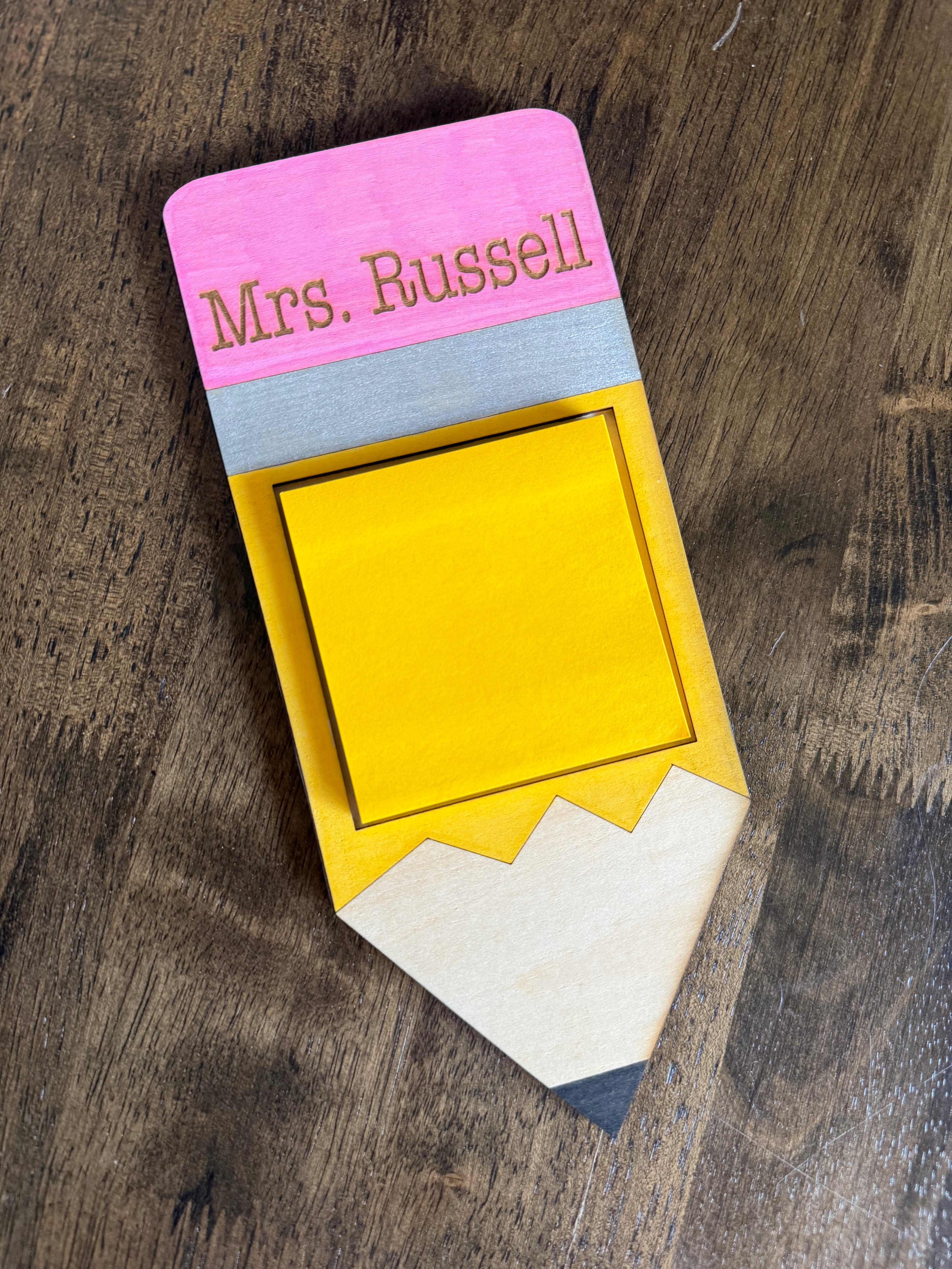 Custom Pencil-Shaped Post-it Note Holder