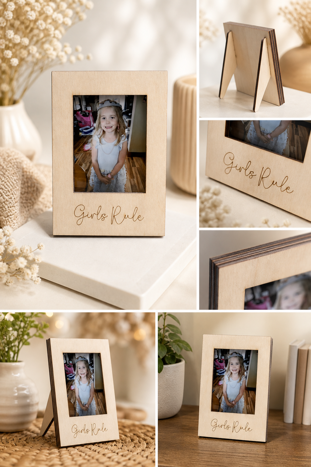 Personalized Polaroid Wood Photo Frames