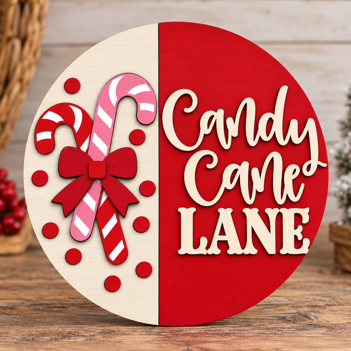 Candy Cane Lane Christmas Sign Kit