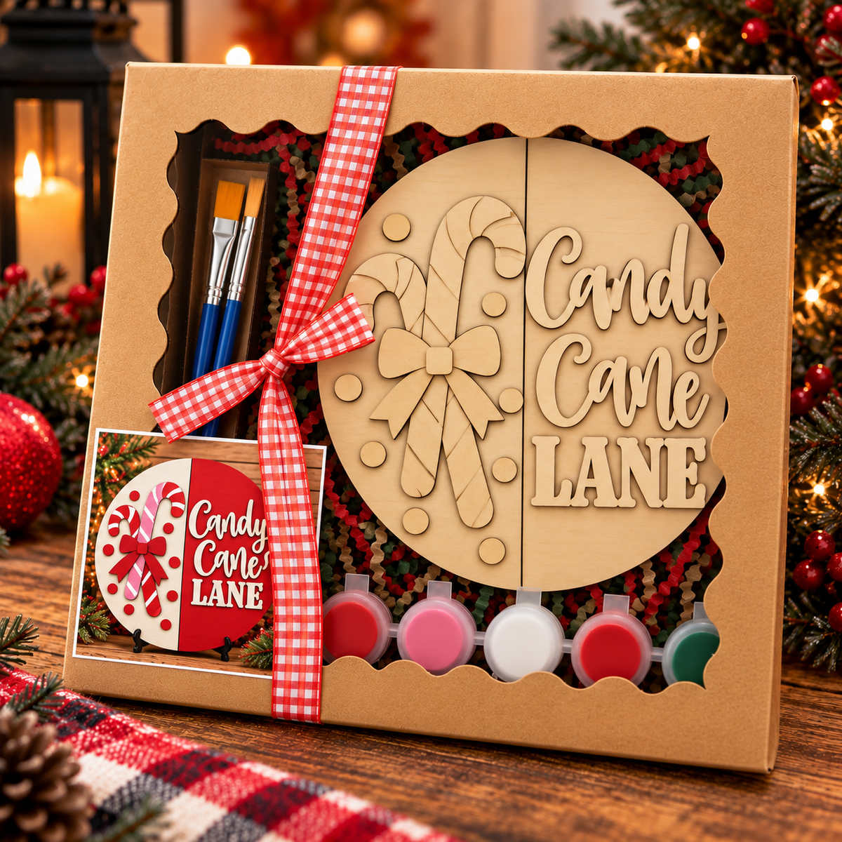 Candy Cane Lane Christmas Sign Kit