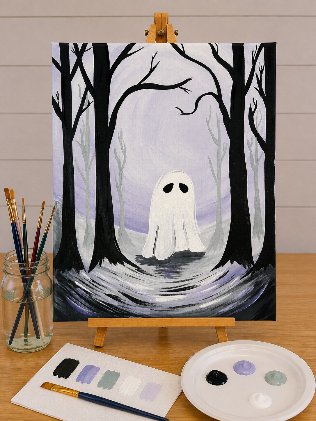 Ghostly Forest Canvas Art Kit