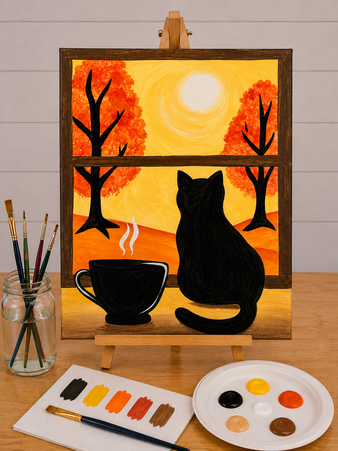 Morning Meow Canvas Art Kit