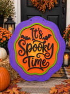 It's Spooky Time Door Hanger (Painted)