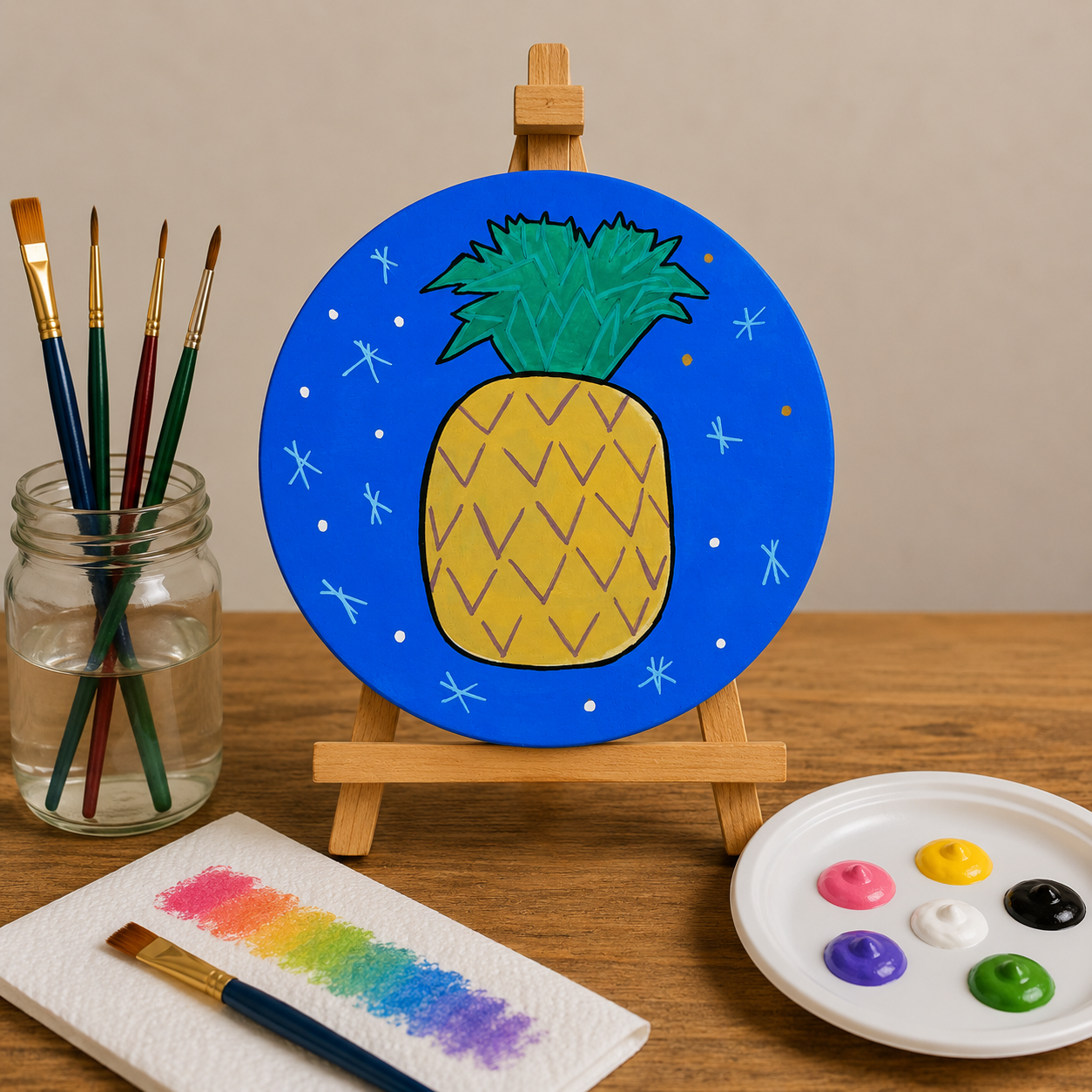 Pineapple Wood Canvas Art Kit