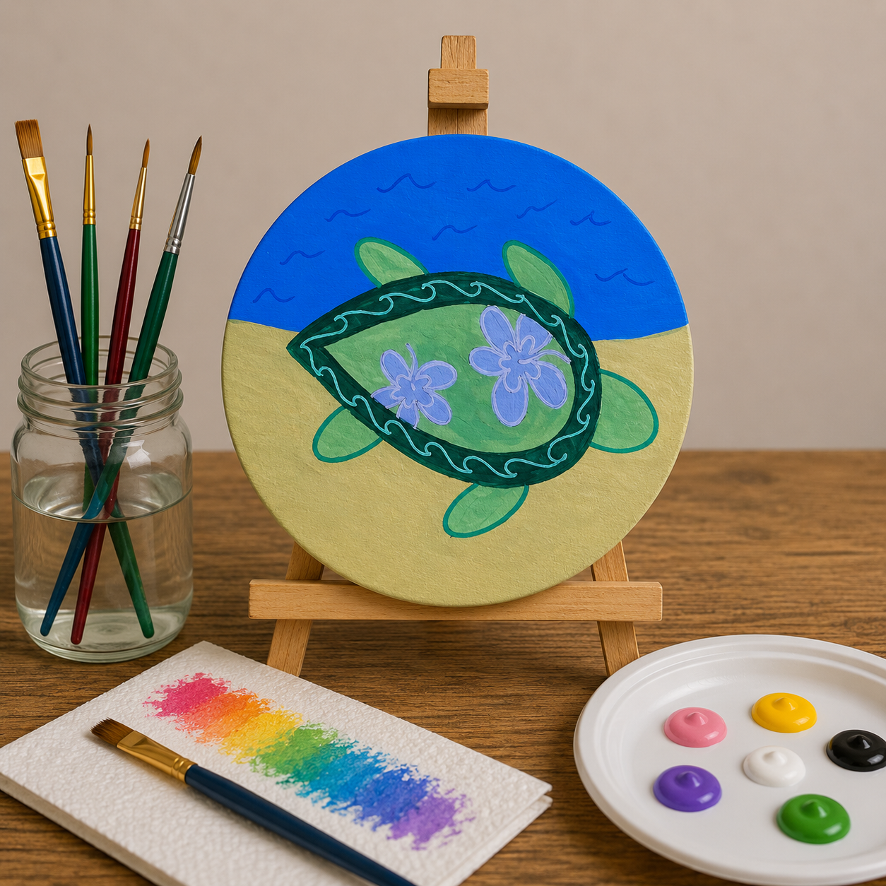 Turtle Wood Canvas Art Kit