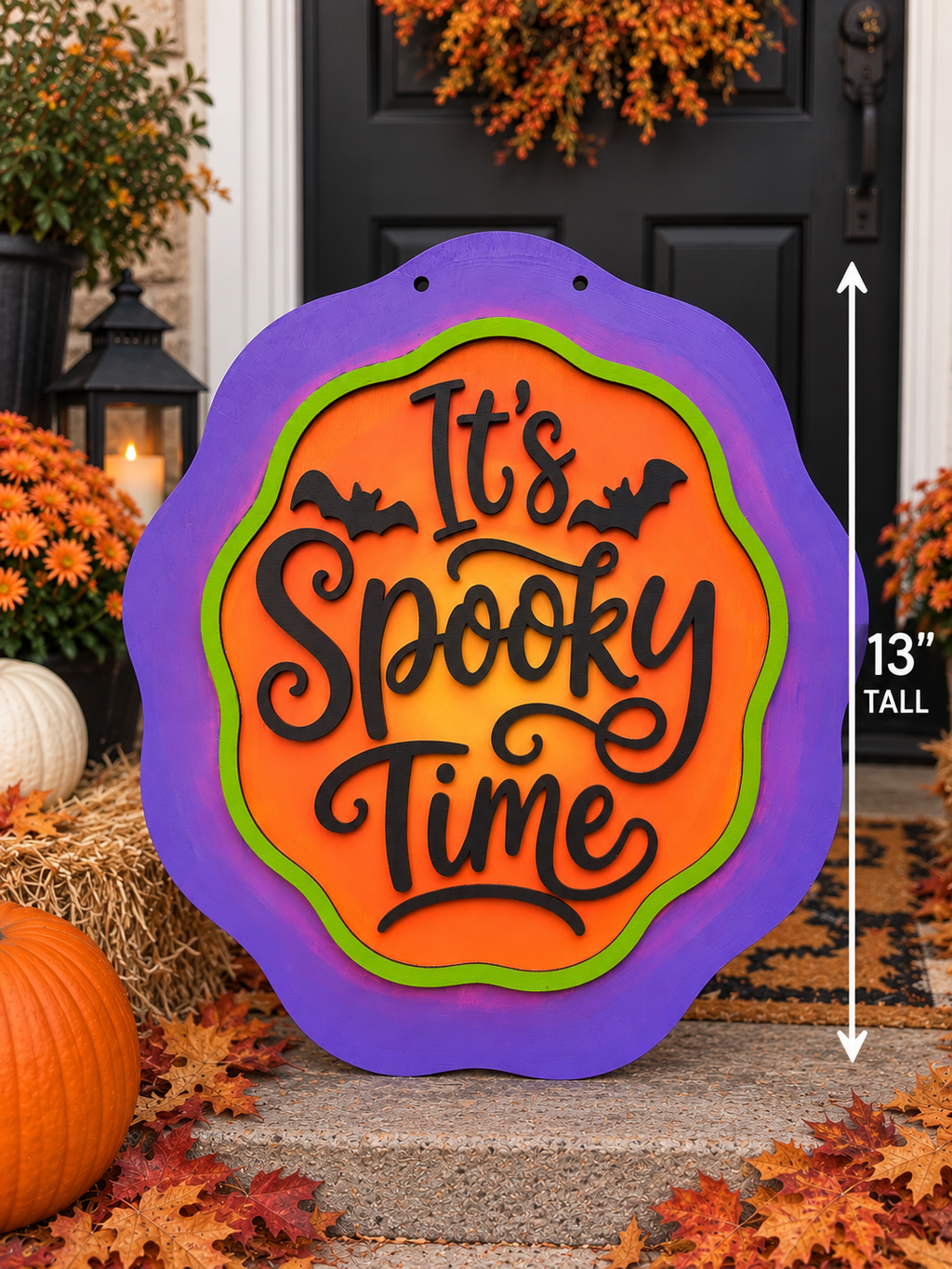 It's Spooky Time Door Hanger (Painted)