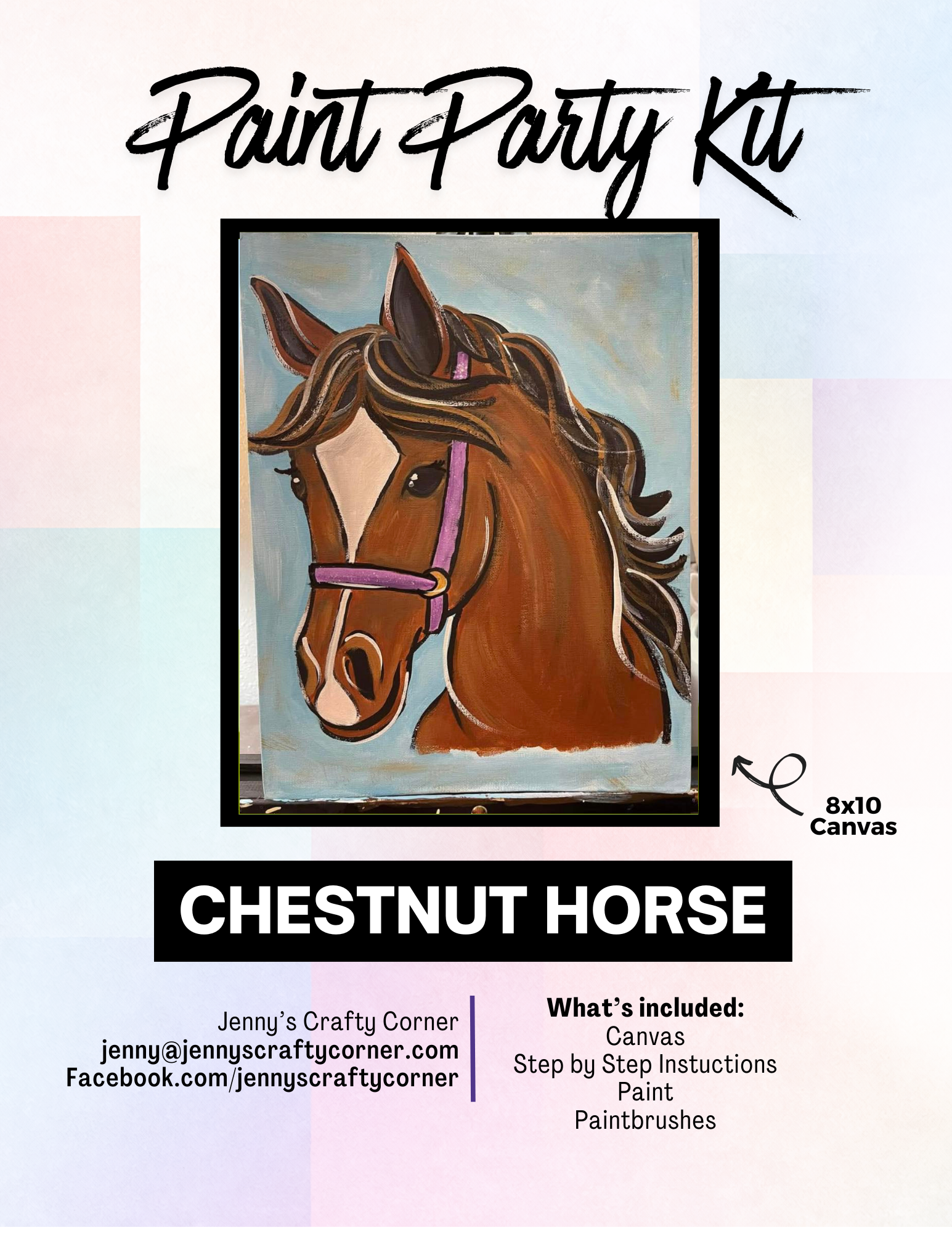 Chestnut Horse Canvas Art Kit
