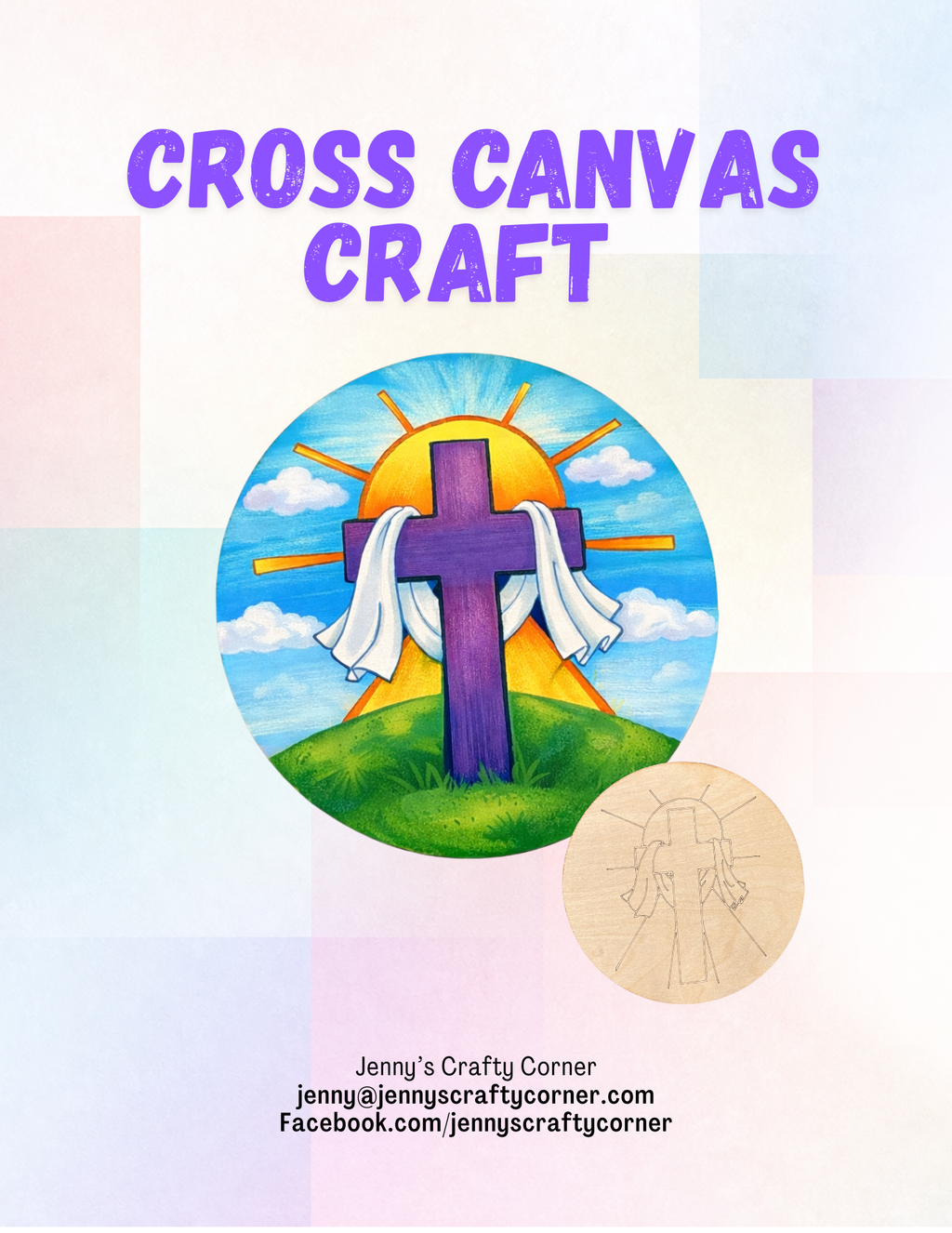 Cross Wooden Canvas Art Kit
