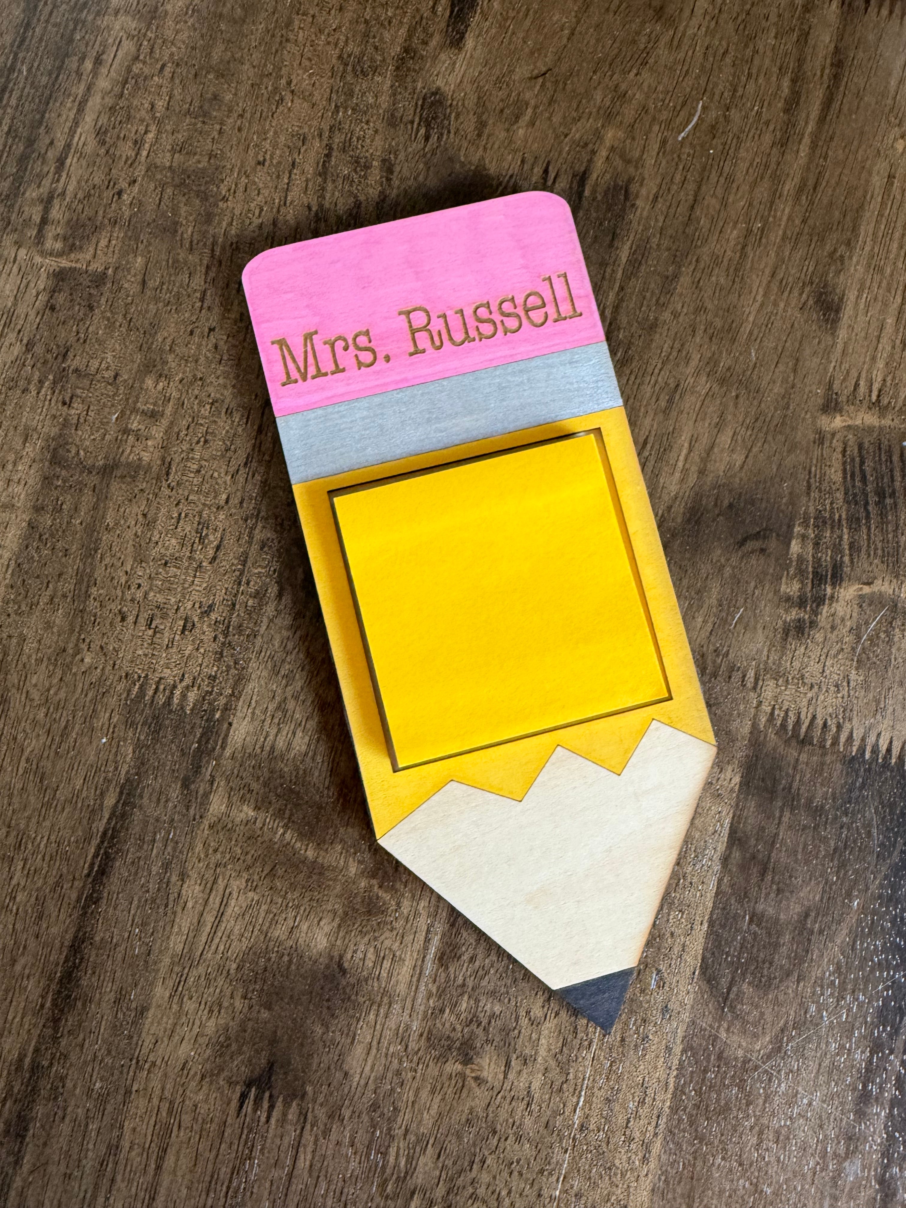 Custom Pencil-Shaped Post-it Note Holder