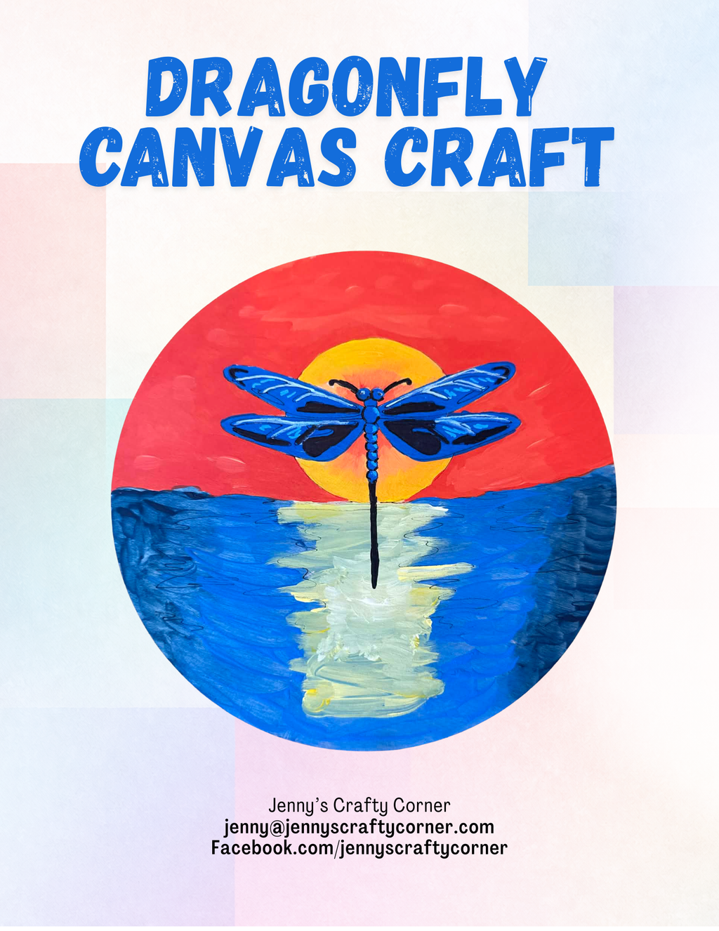Dragonfly Sunset Wooden Canvas Art Kit