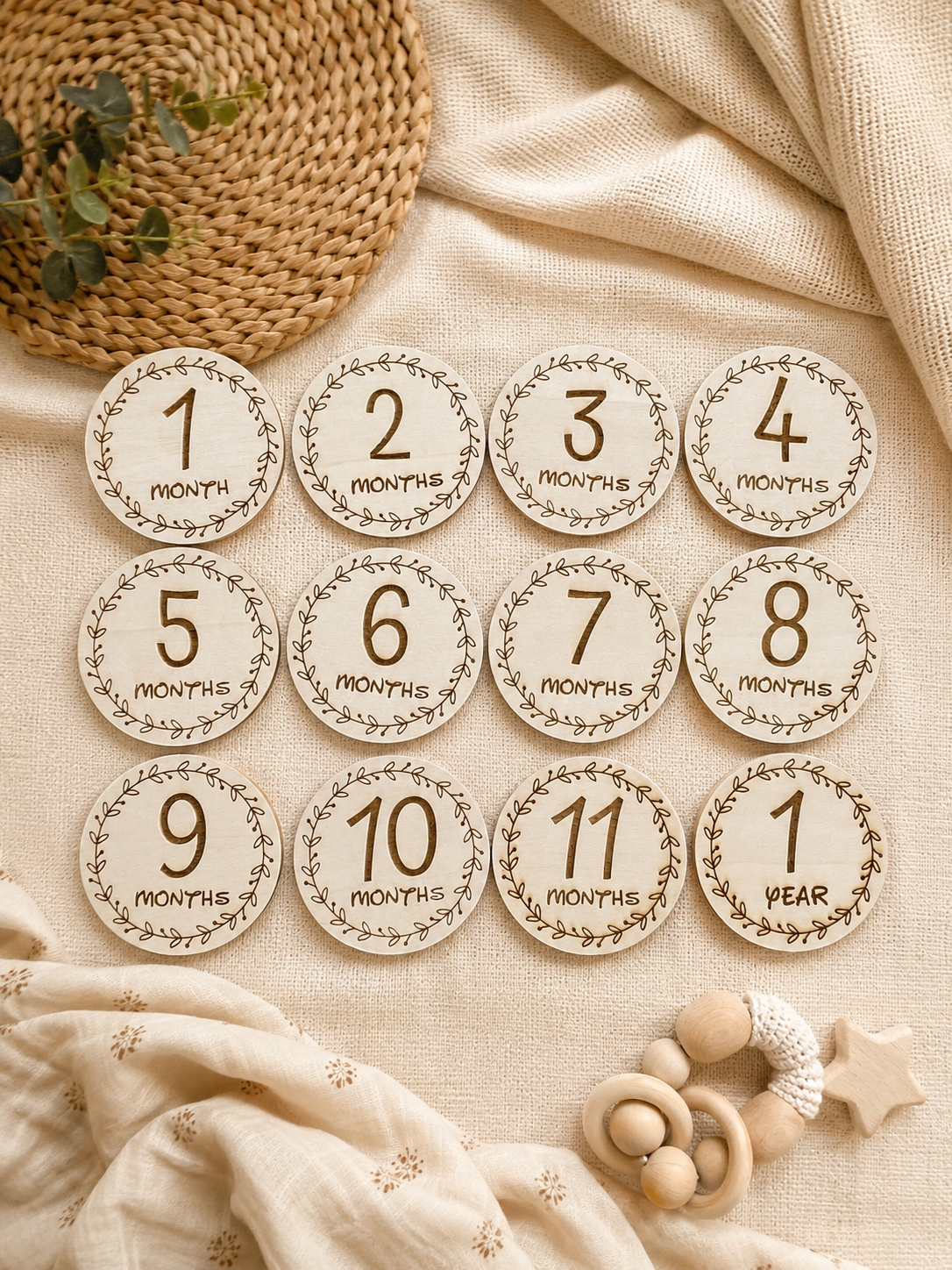 Custom Engraved Baby Milestone Discs