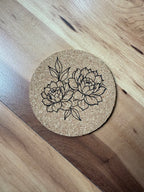 Flower Themed Engraved Coasters