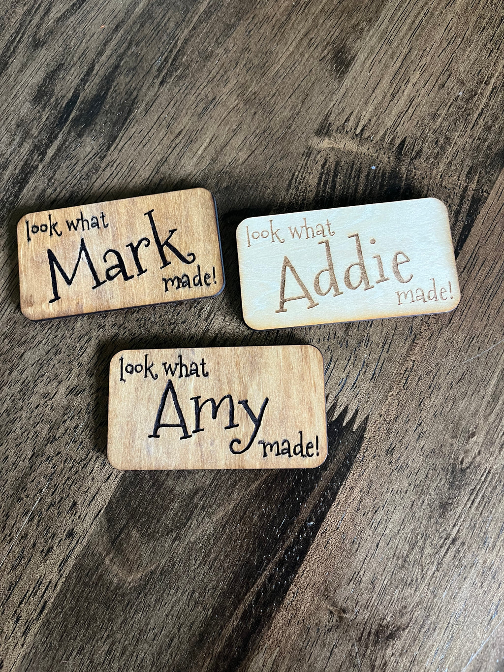 Custom Engraved "Look What (Name) Made" Fridge Magnet