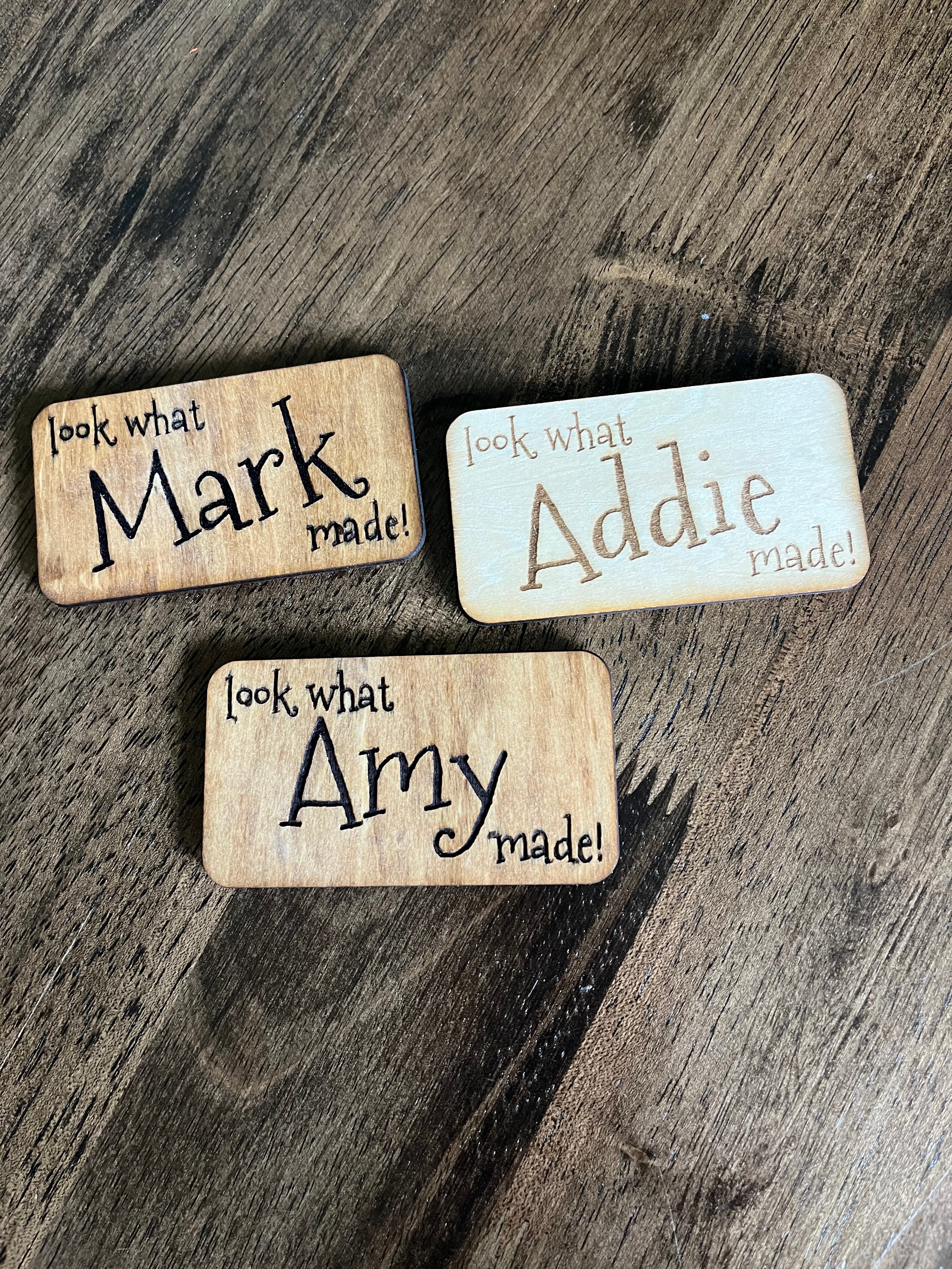 Custom Engraved "Look What (Name) Made" Fridge Magnet
