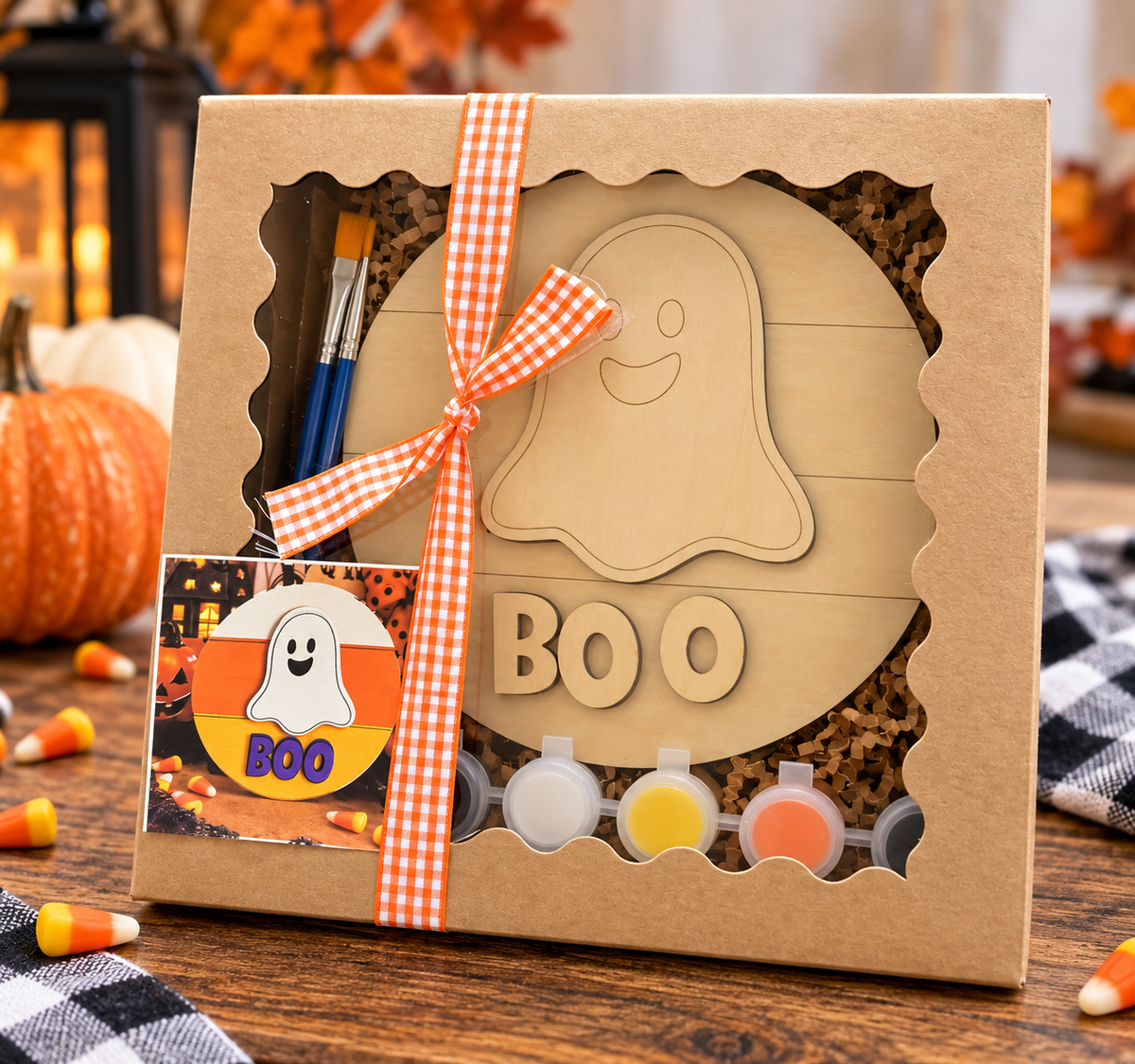 Kids Halloween Candy Corn Boo Paint Kit