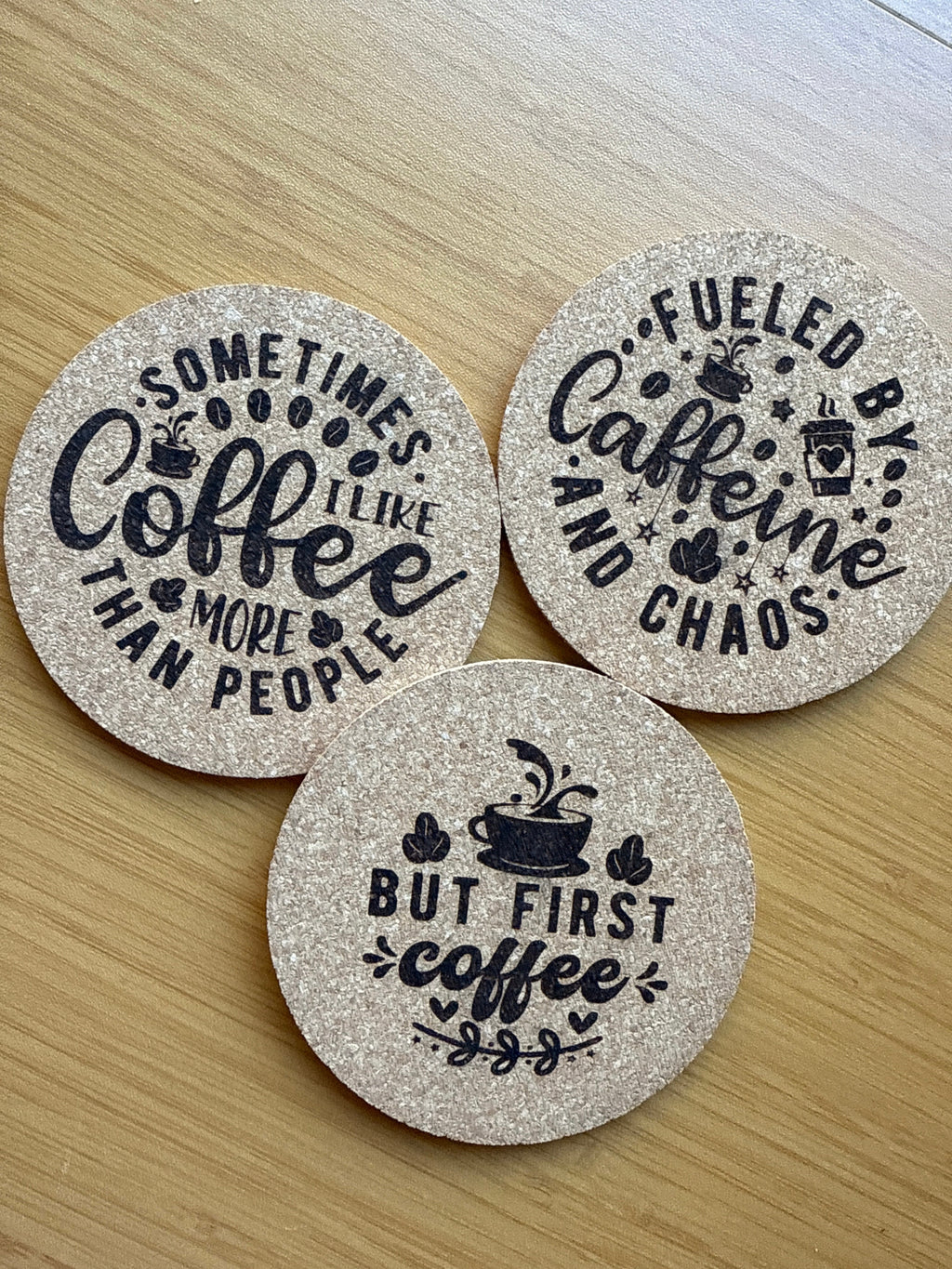 Coffee Themed Engraved Coasters