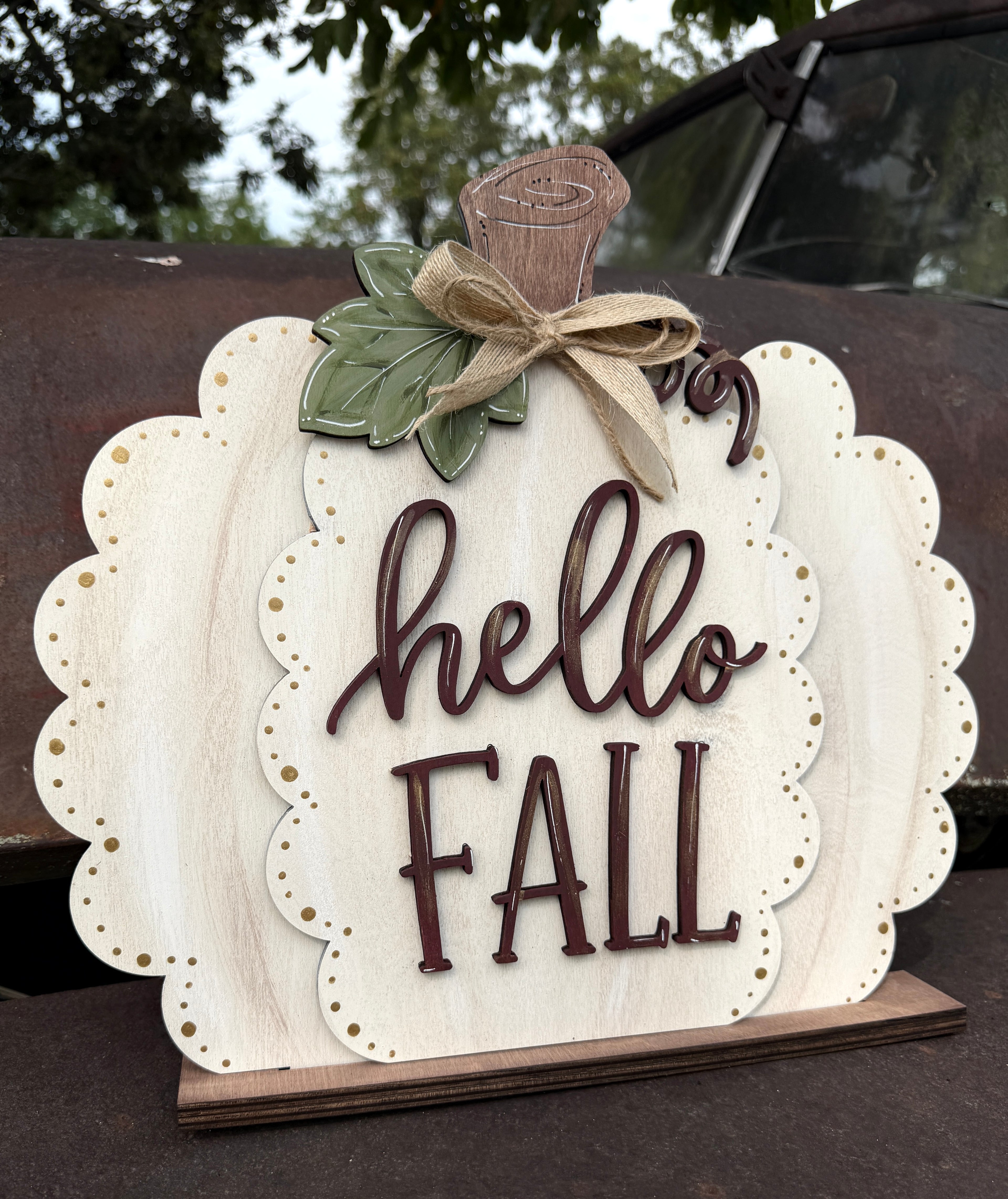 Hello Fall Pumpkin Shelf Sitter DIY Kit