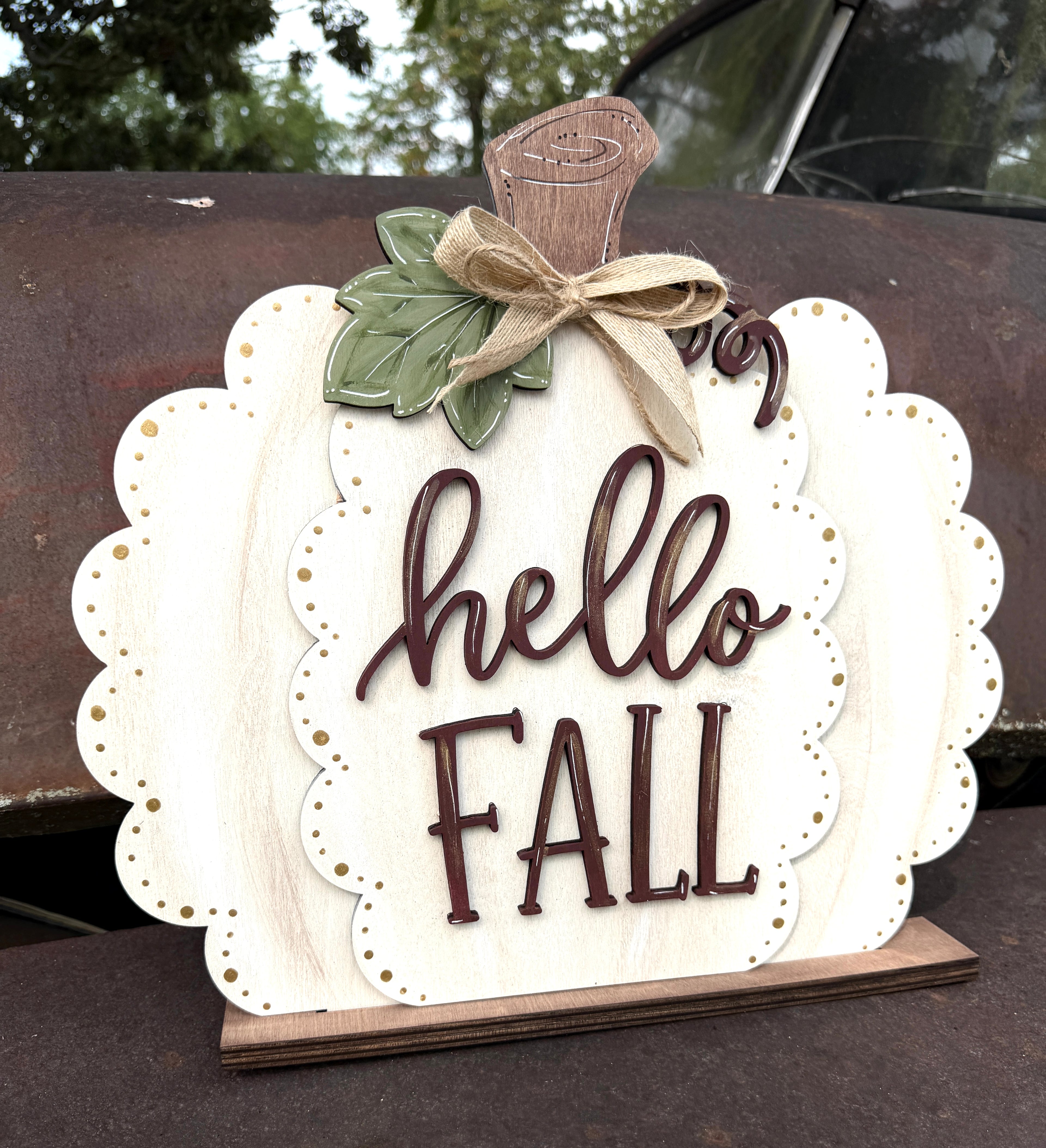 Hello Fall Pumpkin Shelf Sitter DIY Kit