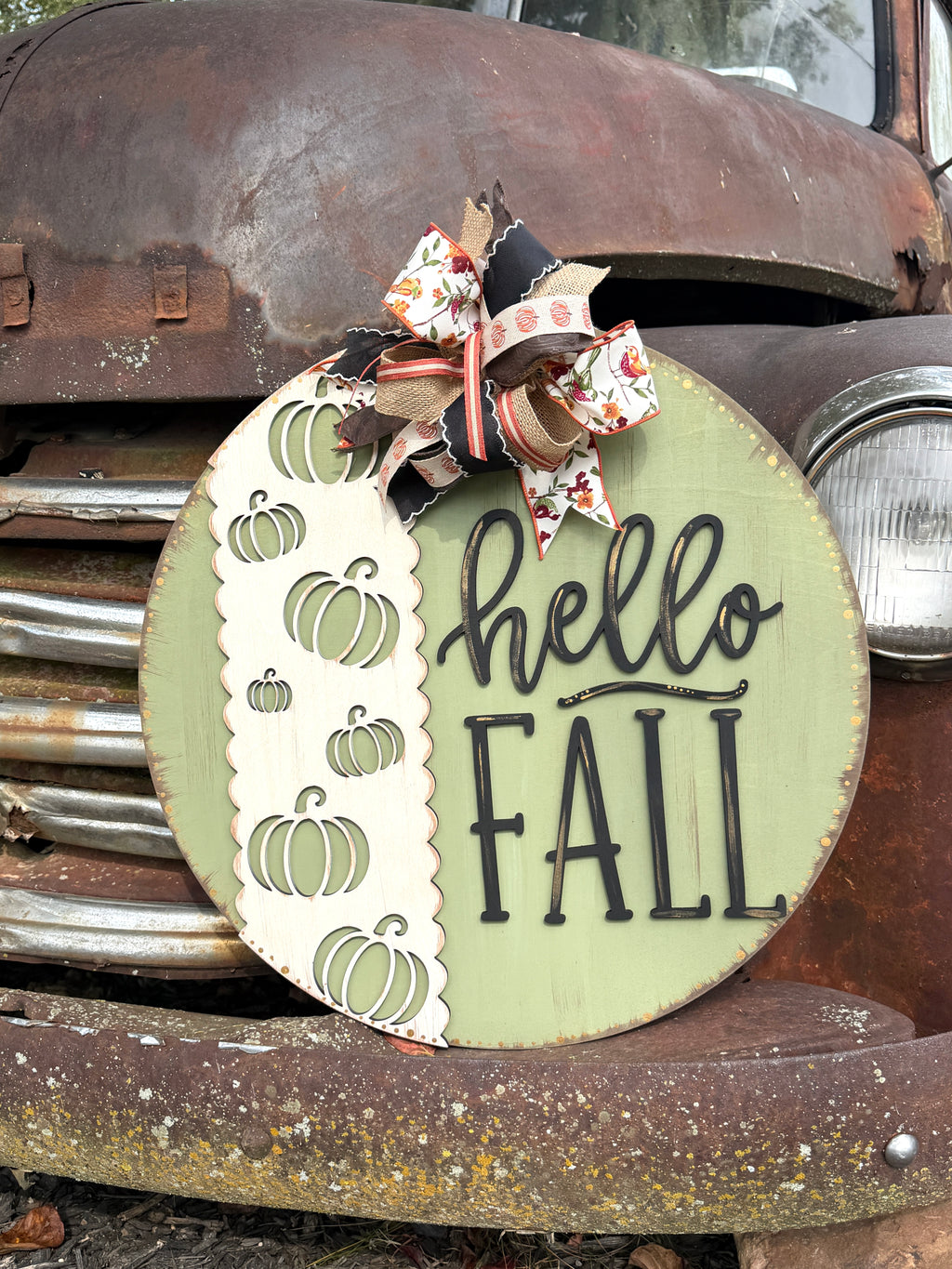 Hello Fall Pumpkin Door Hanger Kit