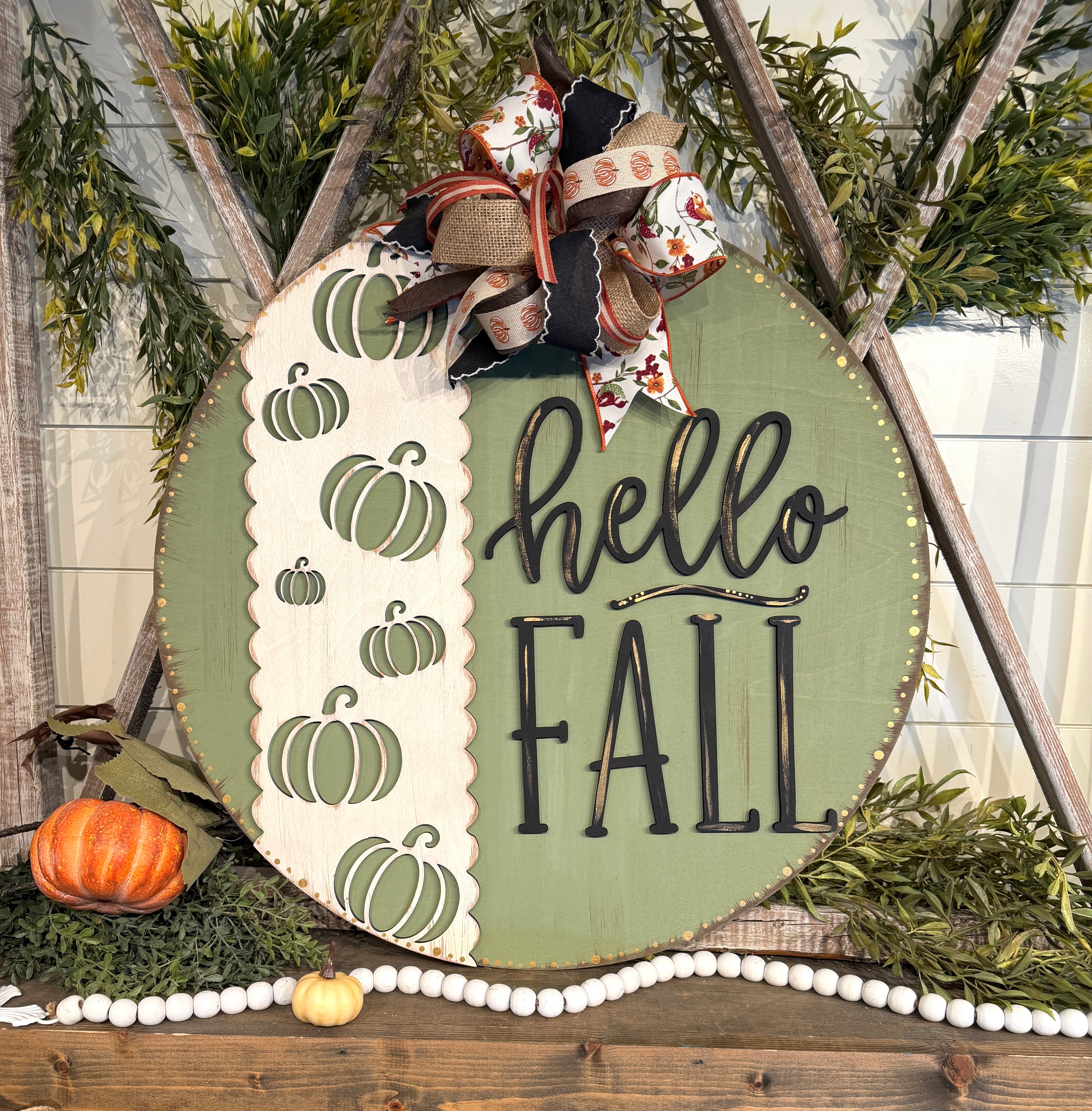 Hello Fall Pumpkin Door Hanger Kit