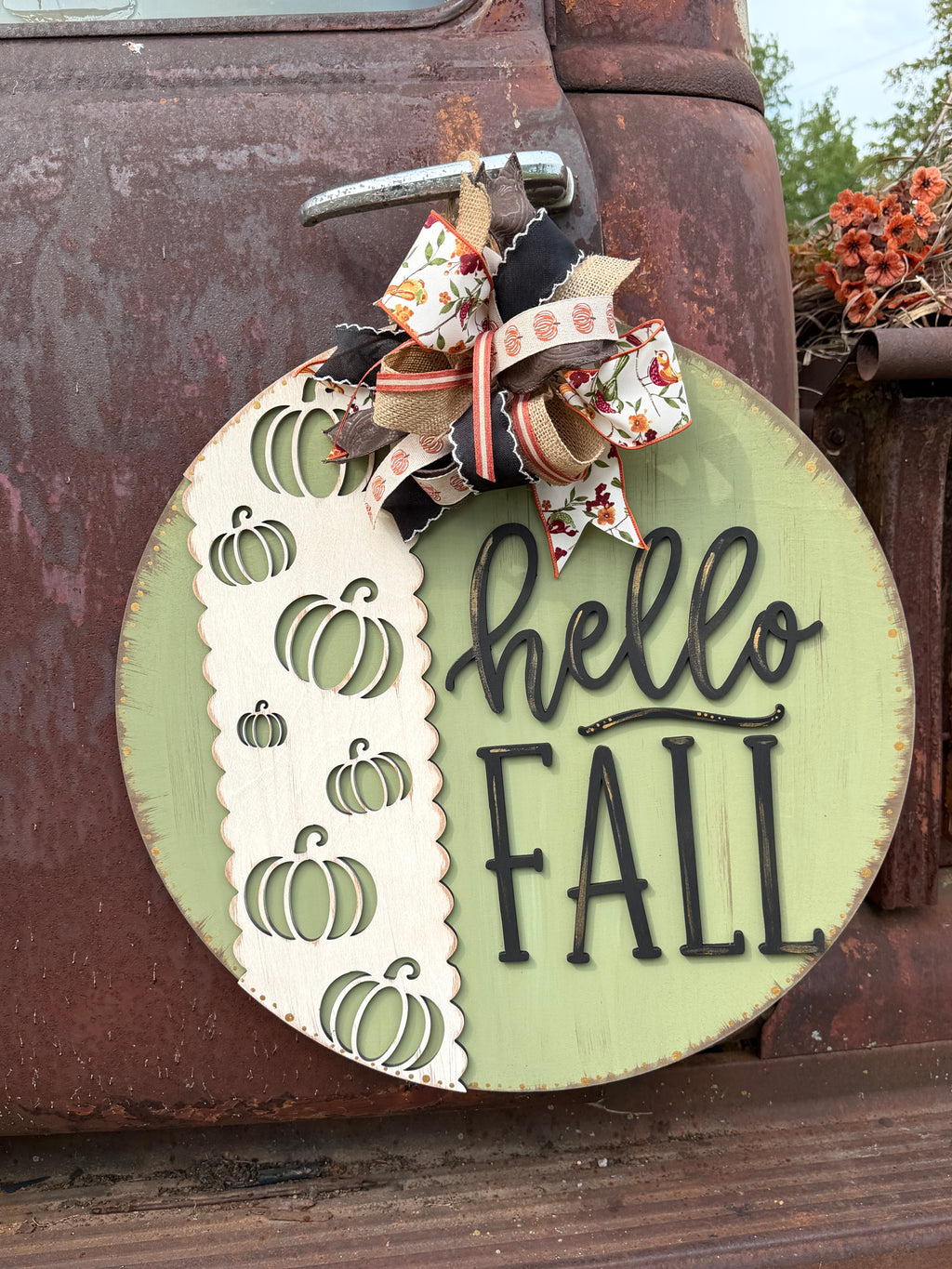 Hello Fall Pumpkin Door Hanger Kit