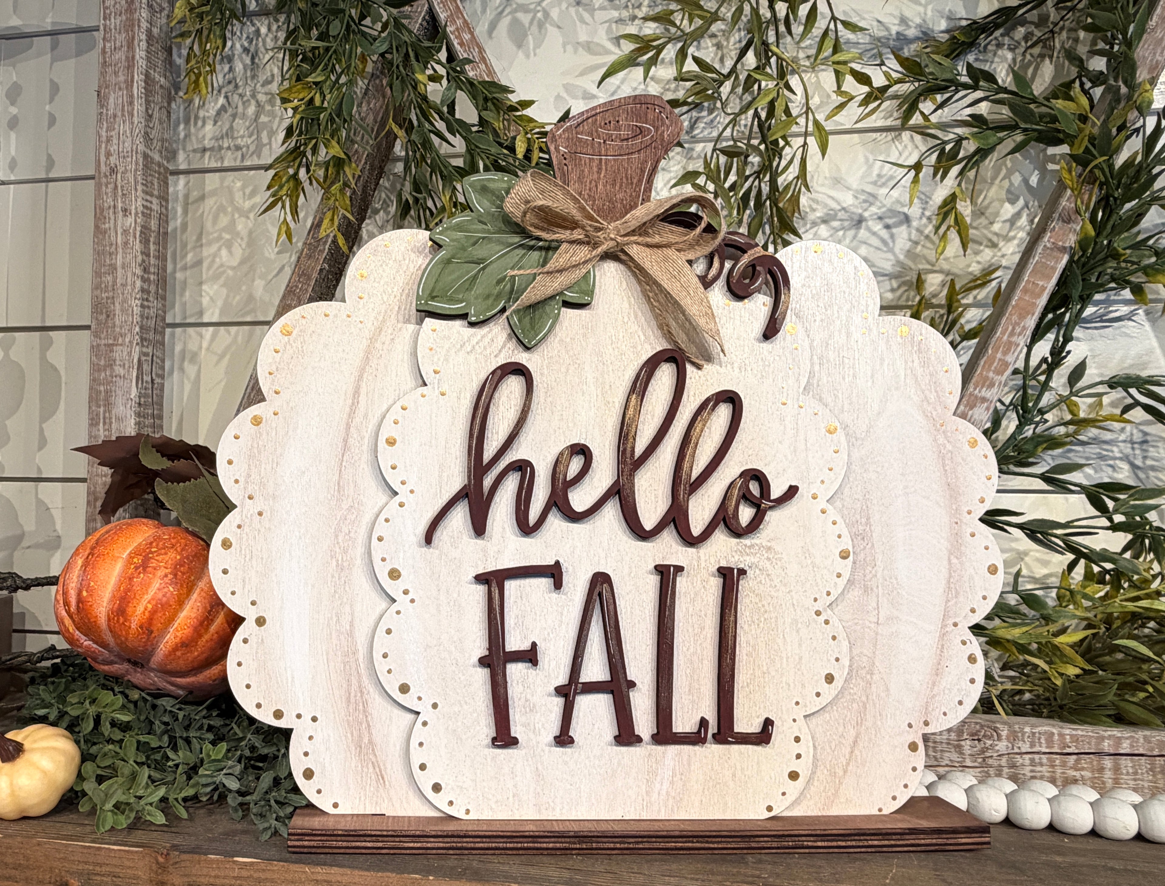 Hello Fall Pumpkin Shelf Sitter DIY Kit