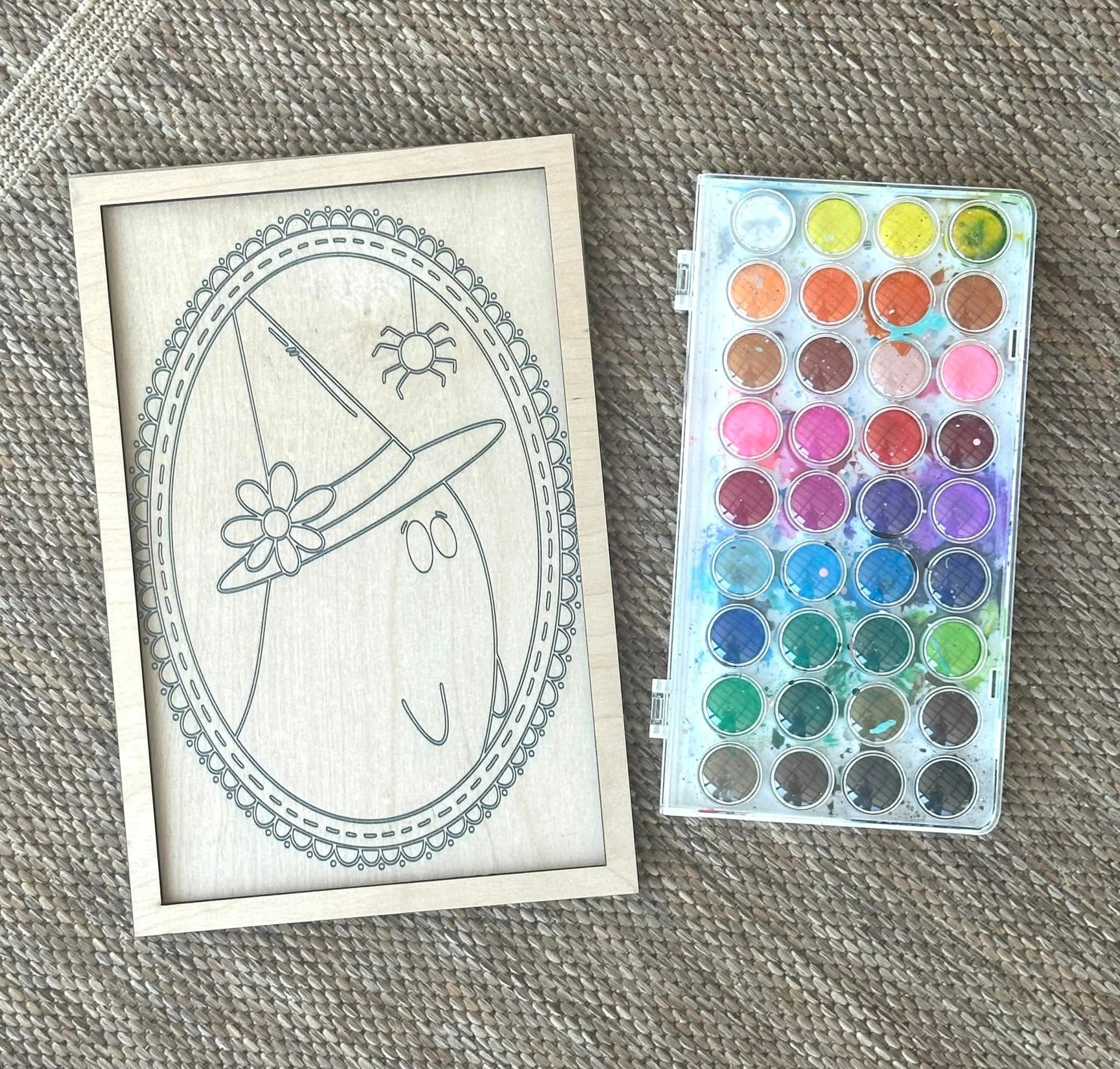 FALL Wooden Canvas Watercolor Flower Art – 9.5" x 12"