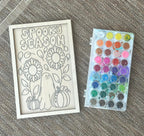 FALL Wooden Canvas Watercolor Flower Art – 9.5" x 12"