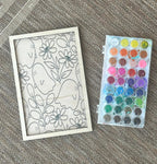 FALL Wooden Canvas Watercolor Flower Art – 9.5" x 12"